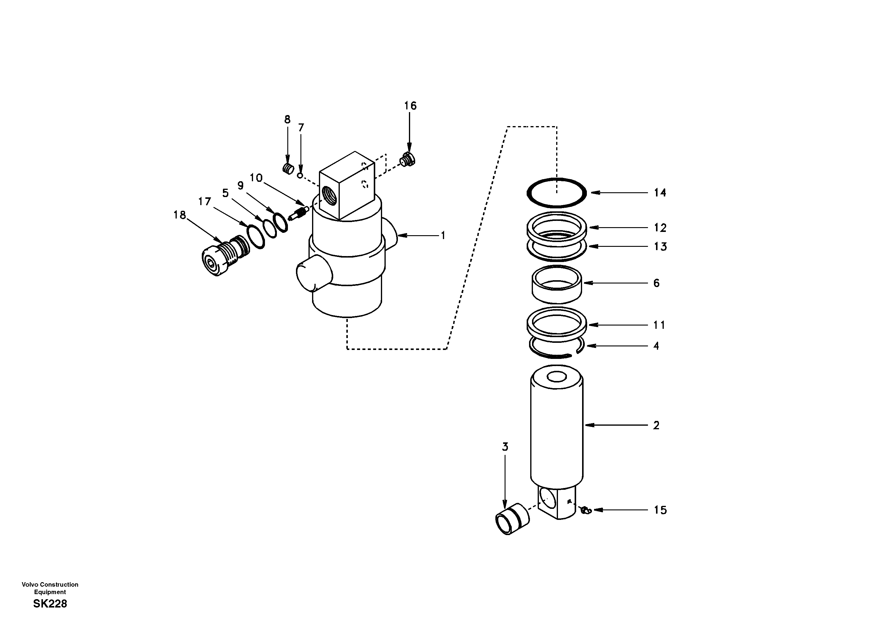 Схема запчастей Volvo EW170 - 93392 Axle locking cylinder EW170 SER NO 3031-