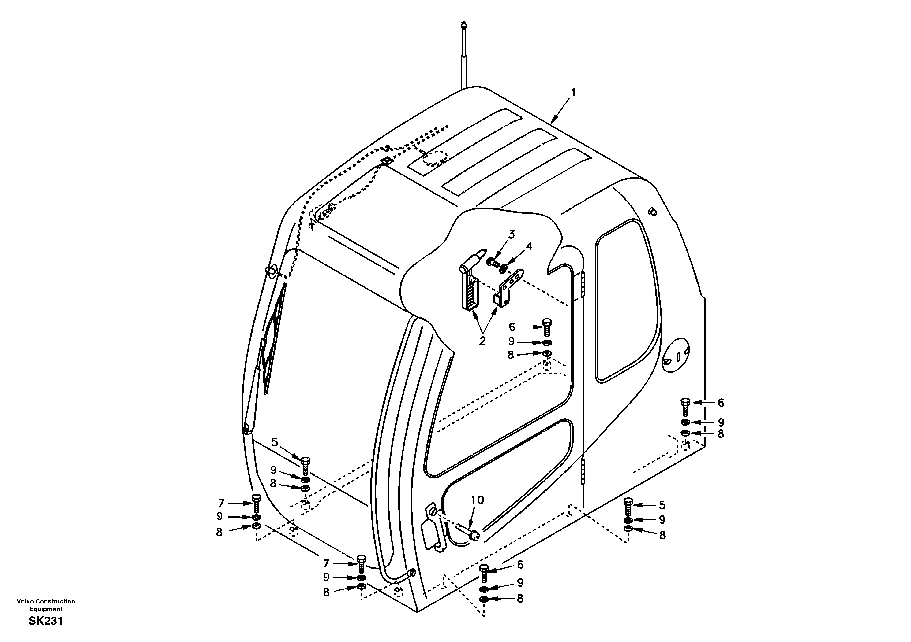 Схема запчастей Volvo EW170 - 96794 Cab mount EW170 SER NO 3031-