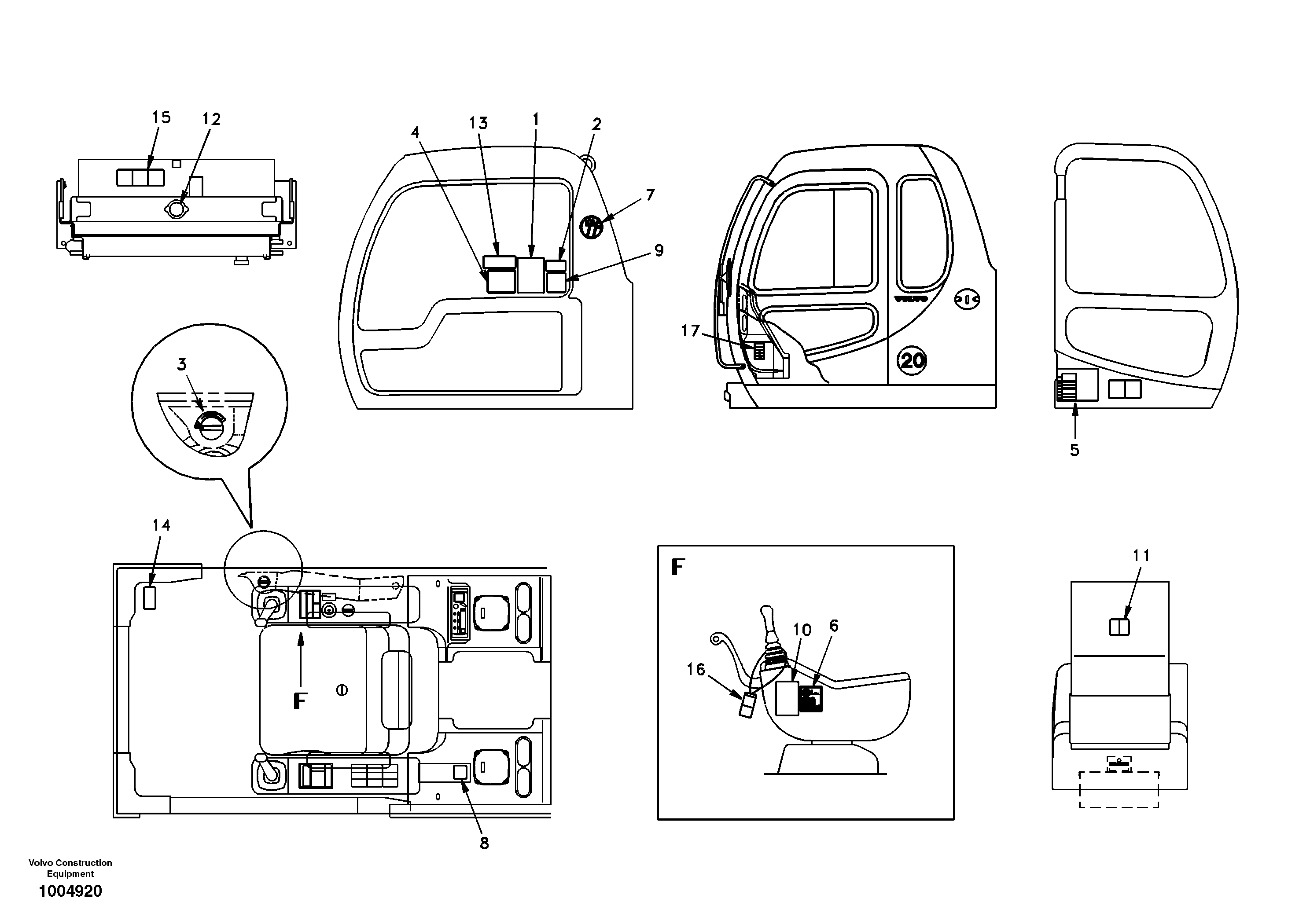 Схема запчастей Volvo EW170 - 49593 Decal, inner location EW170 & EW180 SER NO 3031-