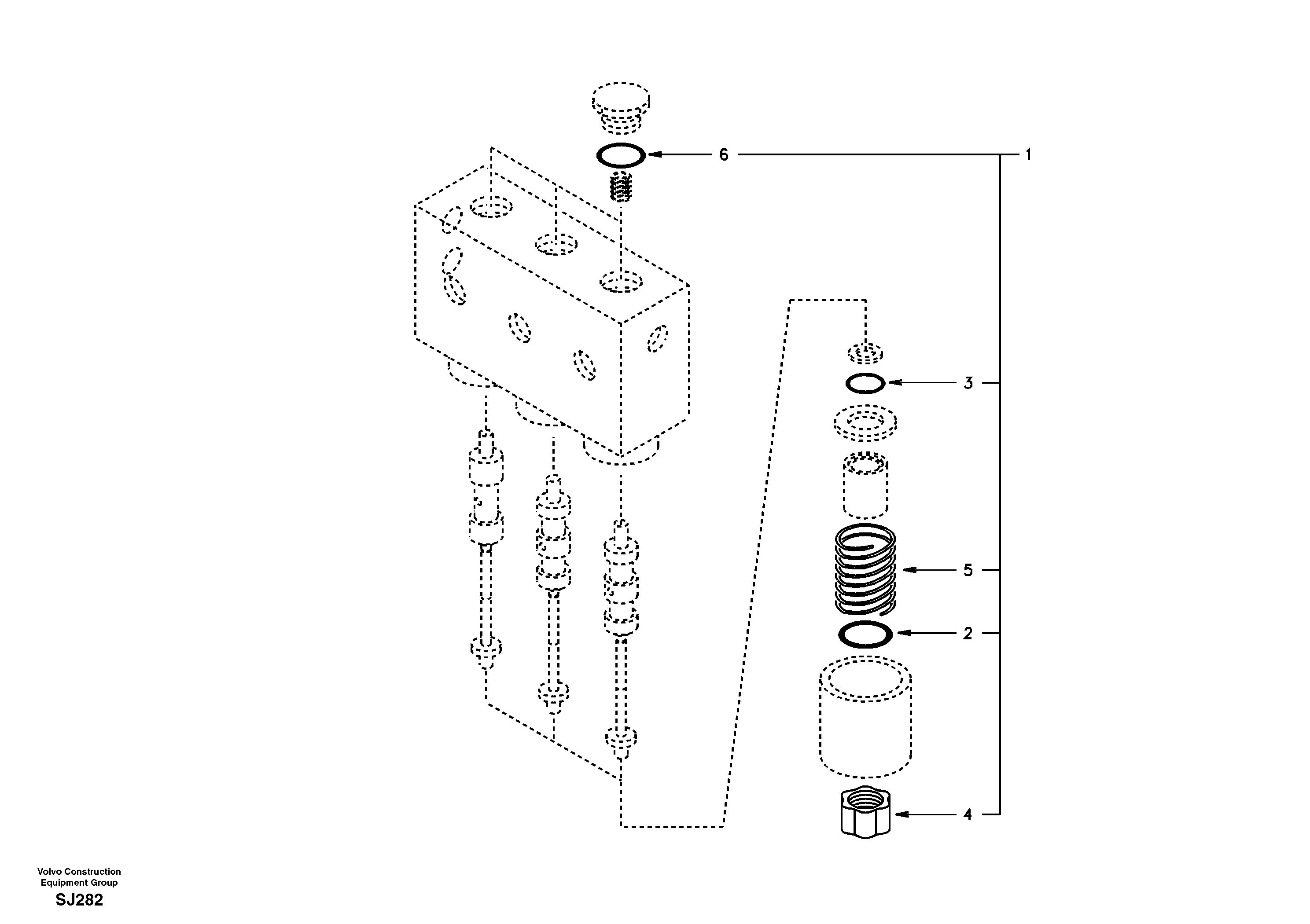 Схема запчастей Volvo EW170 - 53255 Servo system, solenoid valve EW170 & EW180 SER NO 3031-