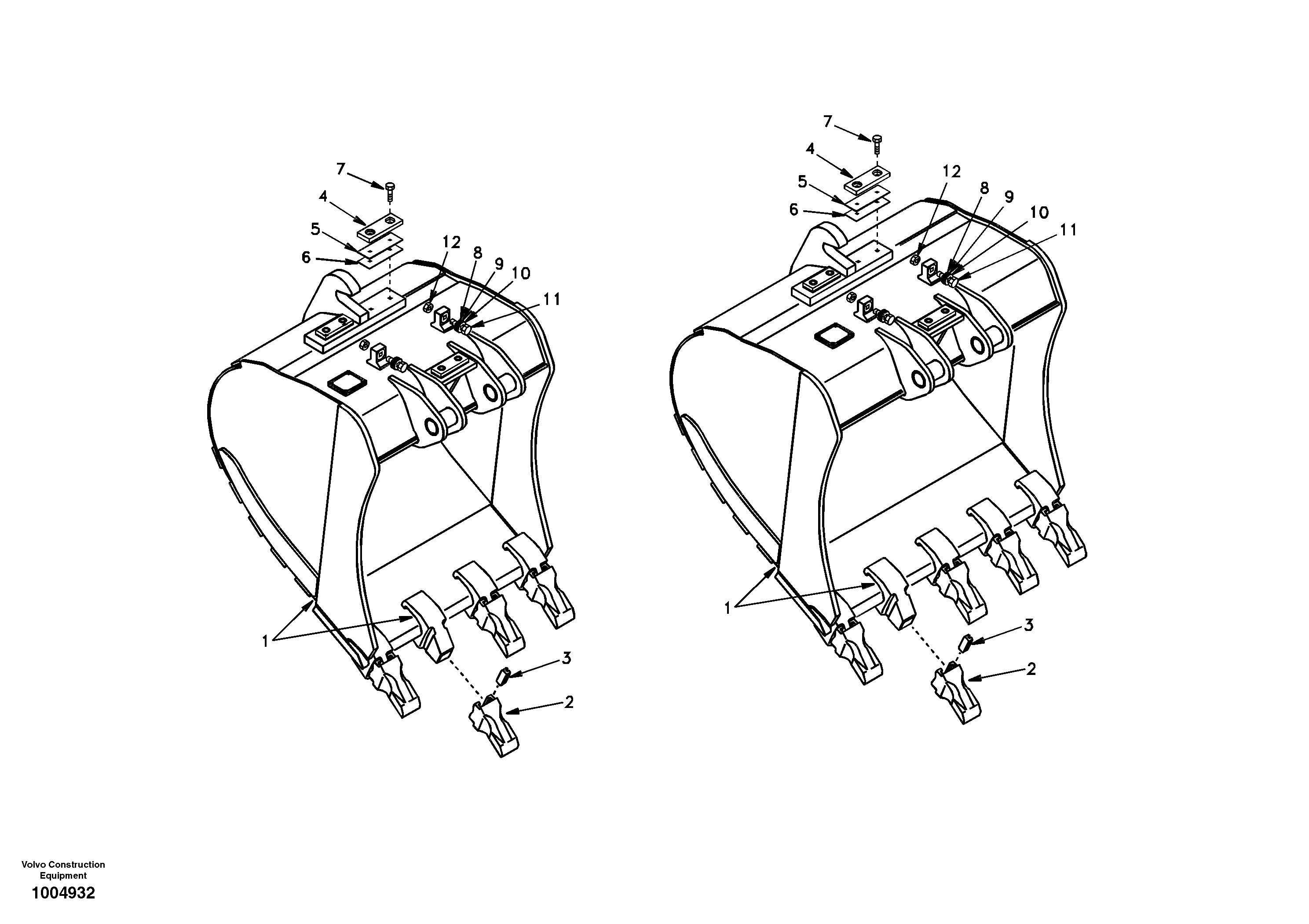 Схема запчастей Volvo EW170 - 14023 Buckets for Quickfit EW170 & EW180 SER NO 3031-