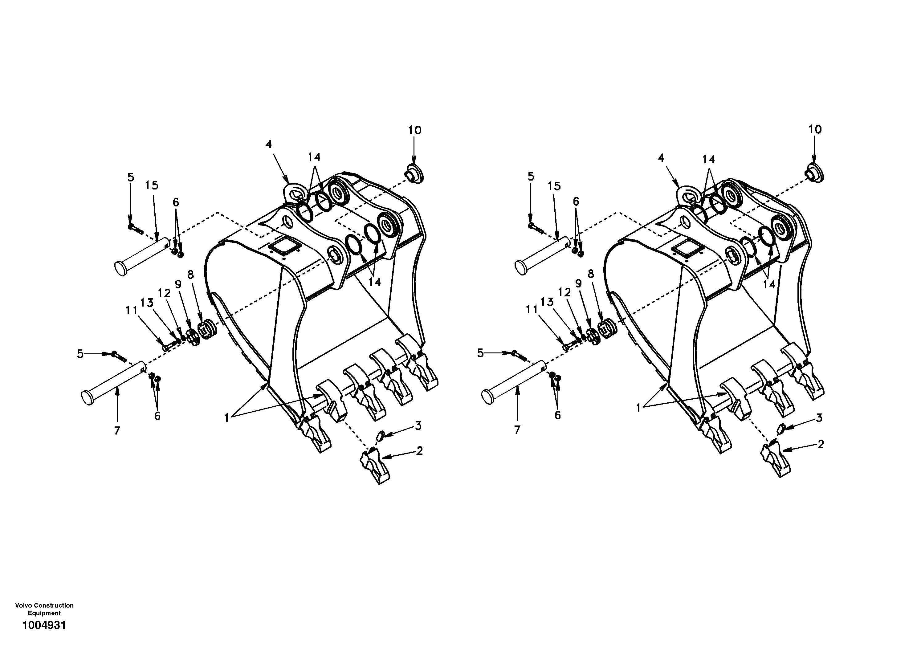 Схема запчастей Volvo EW170 - 22446 Ковш EW170 & EW180 SER NO 3031-