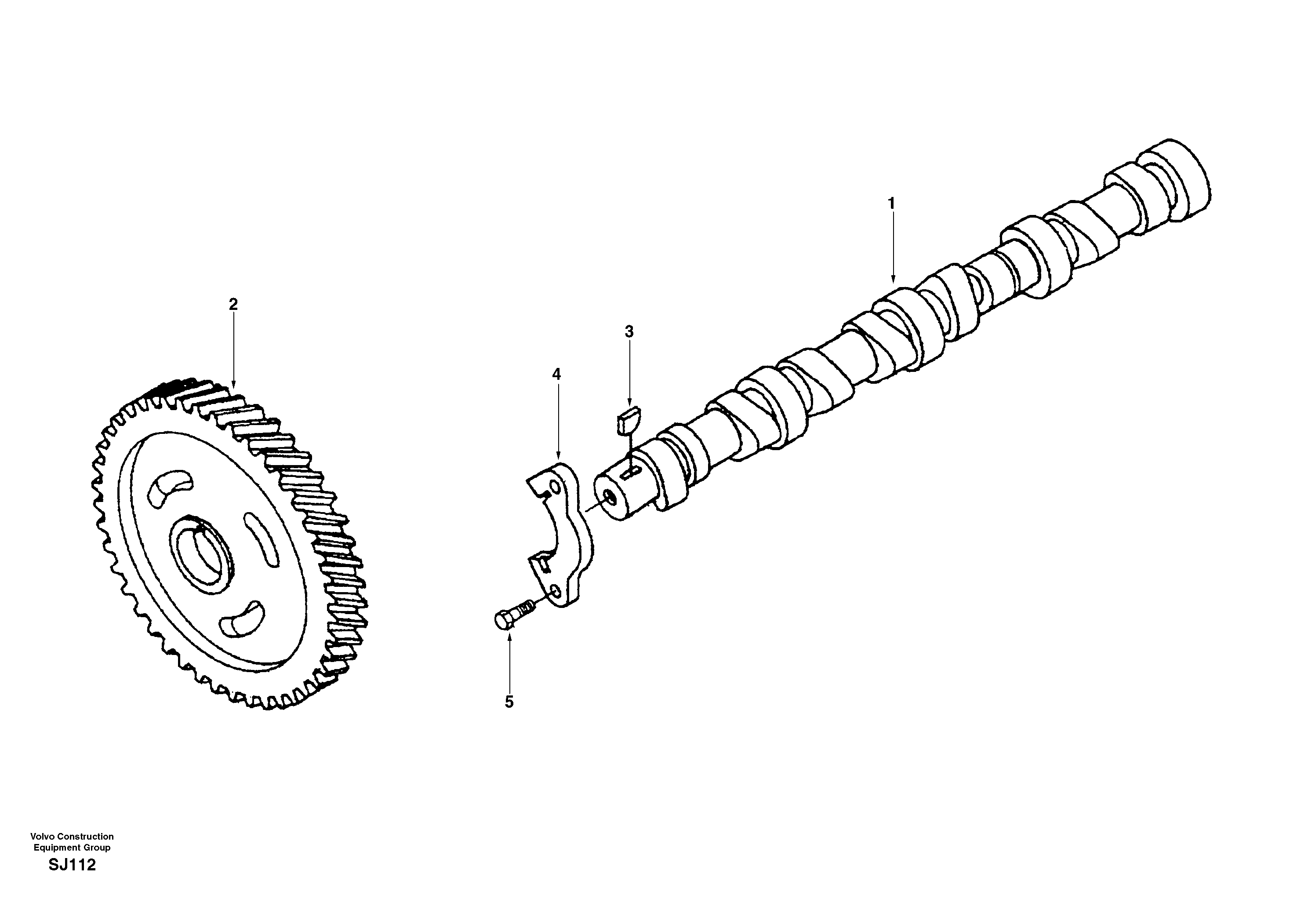 Схема запчастей Volvo EW170 - 26053 Распредвал EW170 & EW180 SER NO 3031-