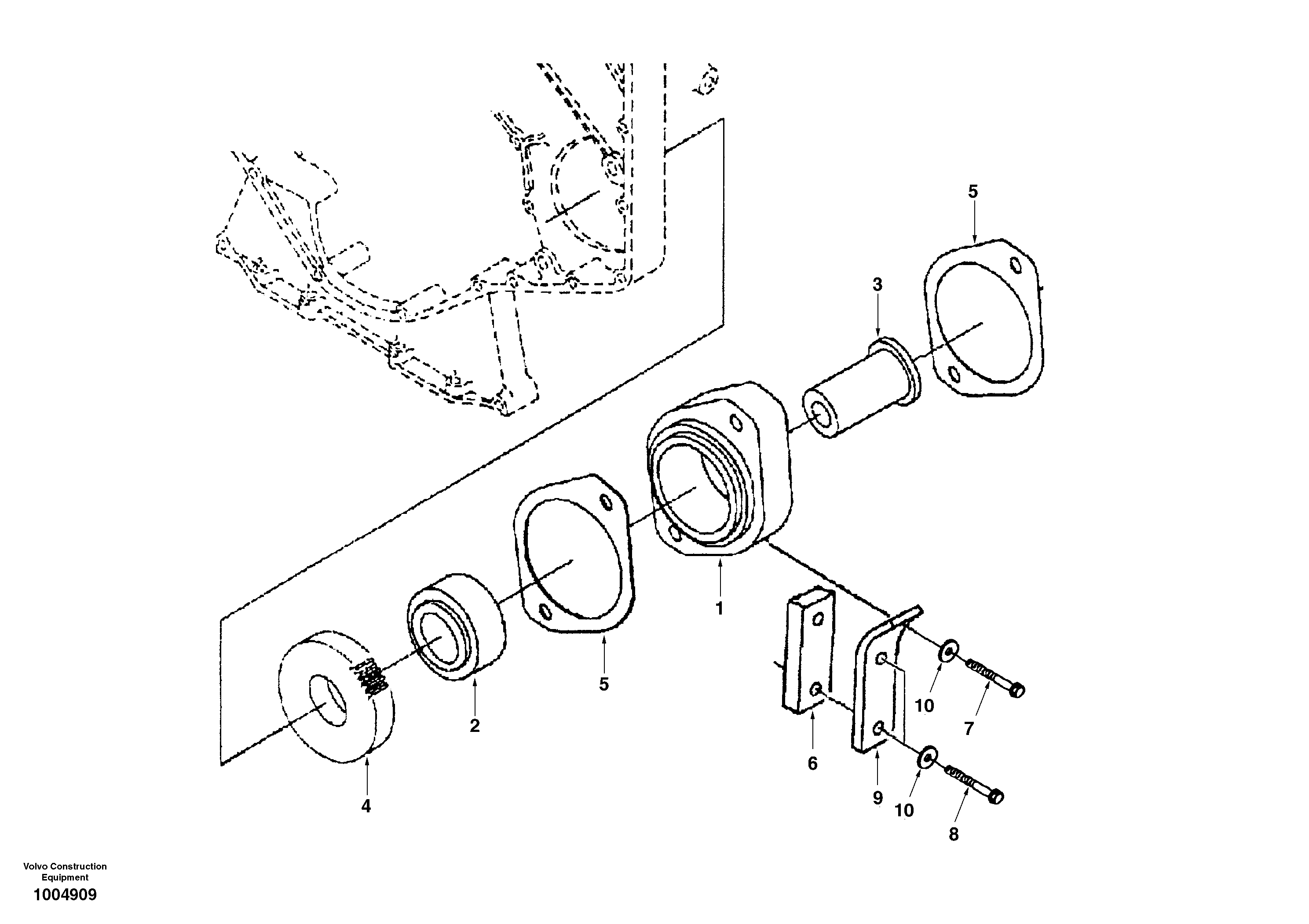 Схема запчастей Volvo EW170 - 26055 Pump drive power take-off EW170 & EW180 SER NO 3031-