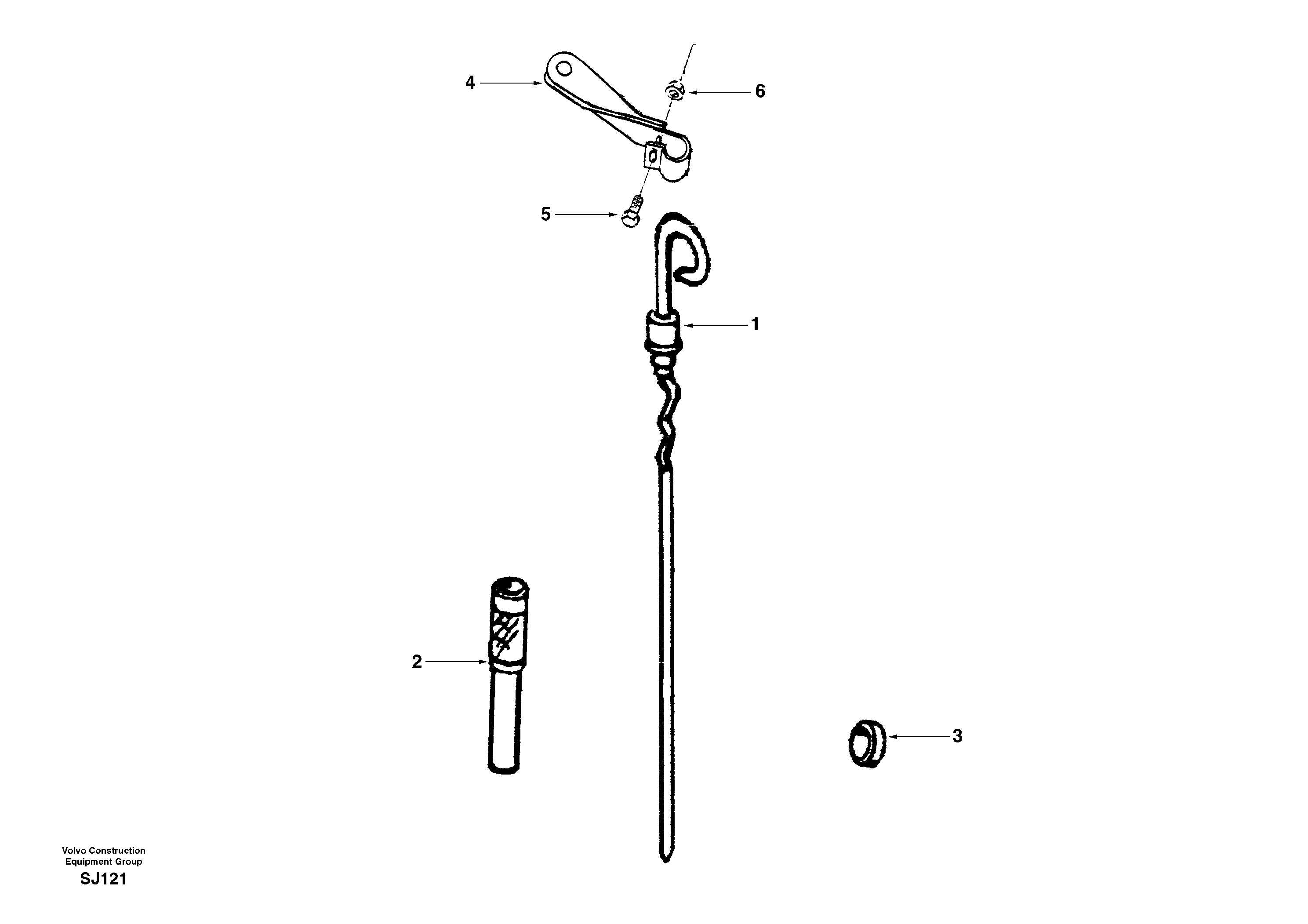 Схема запчастей Volvo EW170 - 26060 Oil dipstick EW170 & EW180 SER NO 3031-