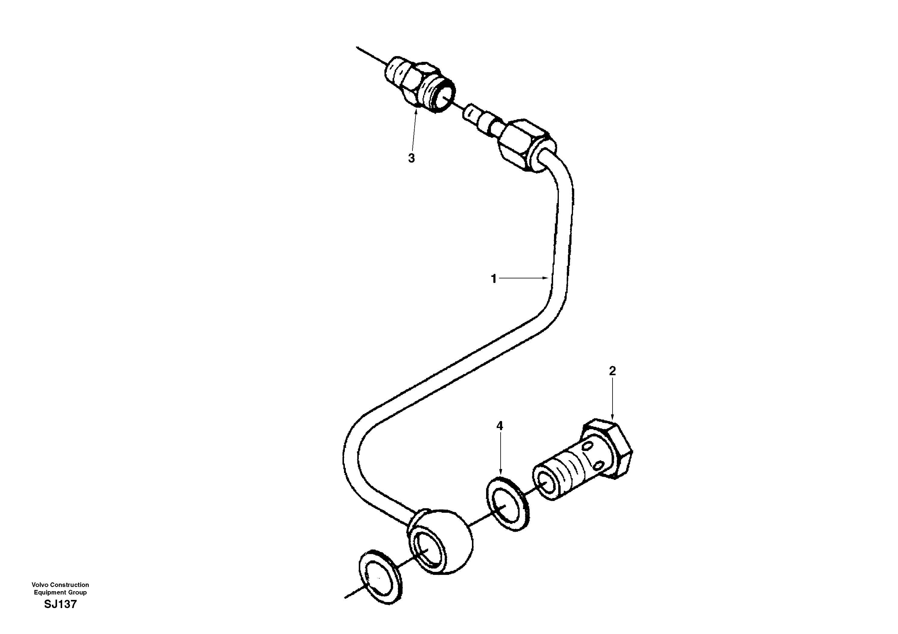 Схема запчастей Volvo EW170 - 26073 Air fuel control, plumbing EW170 & EW180 SER NO 3031-