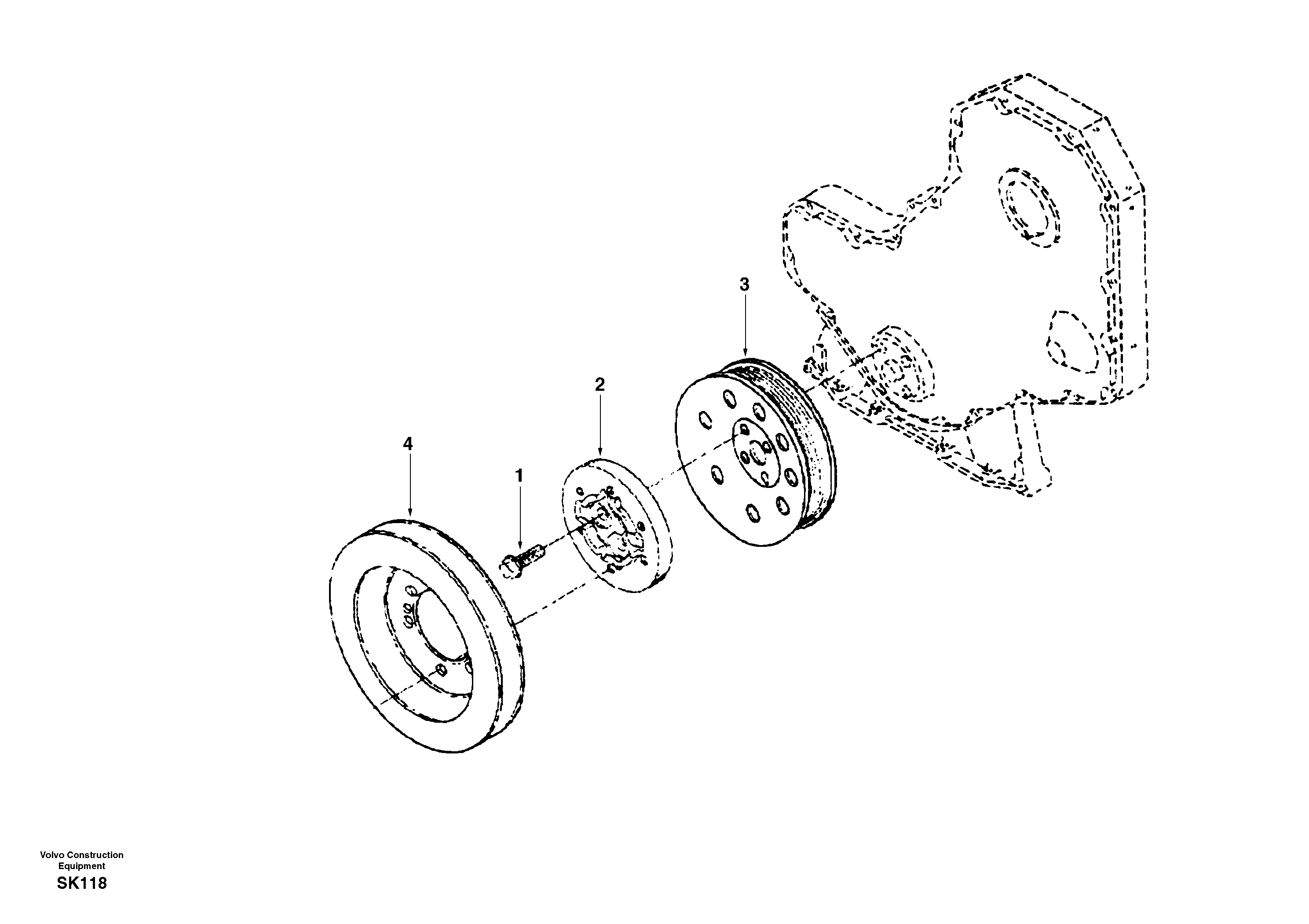 Схема запчастей Volvo EW170 - 8474 Демпфер EW170 SER NO 3031-