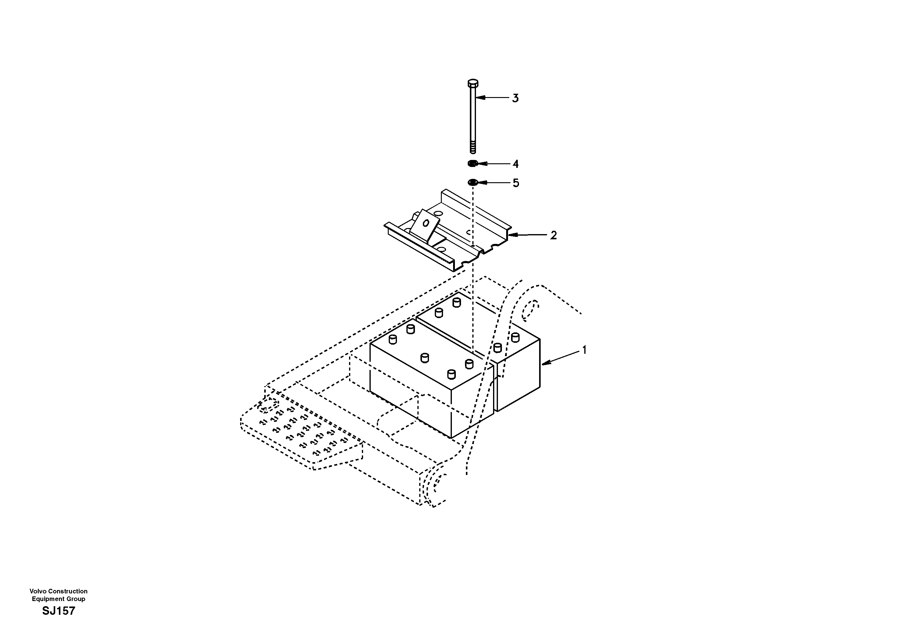 Схема запчастей Volvo EW170 - 44221 Battery with assembling details EW170 & EW180 SER NO 3031-