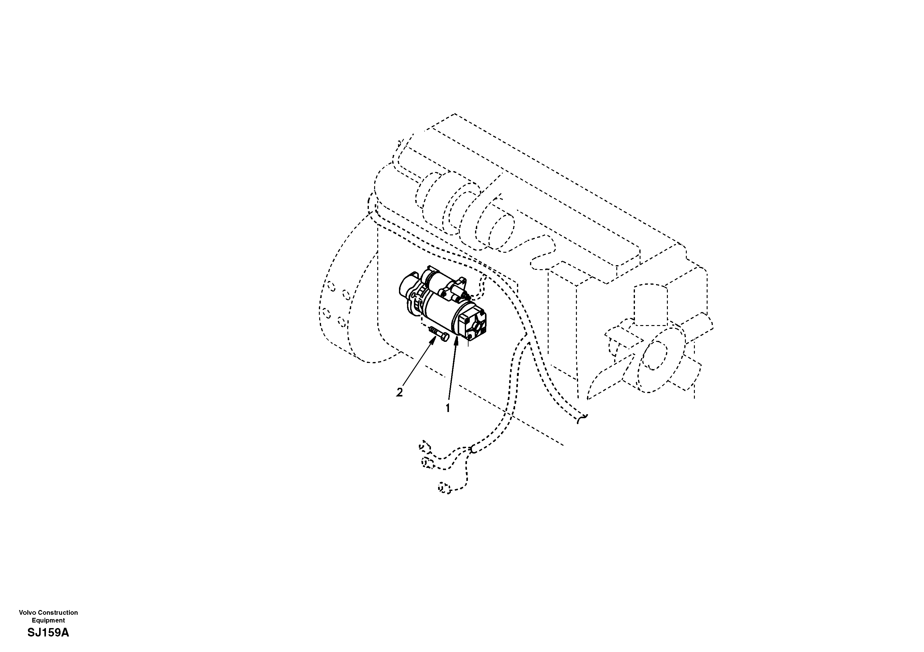 Схема запчастей Volvo EW170 - 26338 Starter motor, mounting EW170 & EW180 SER NO 3031-