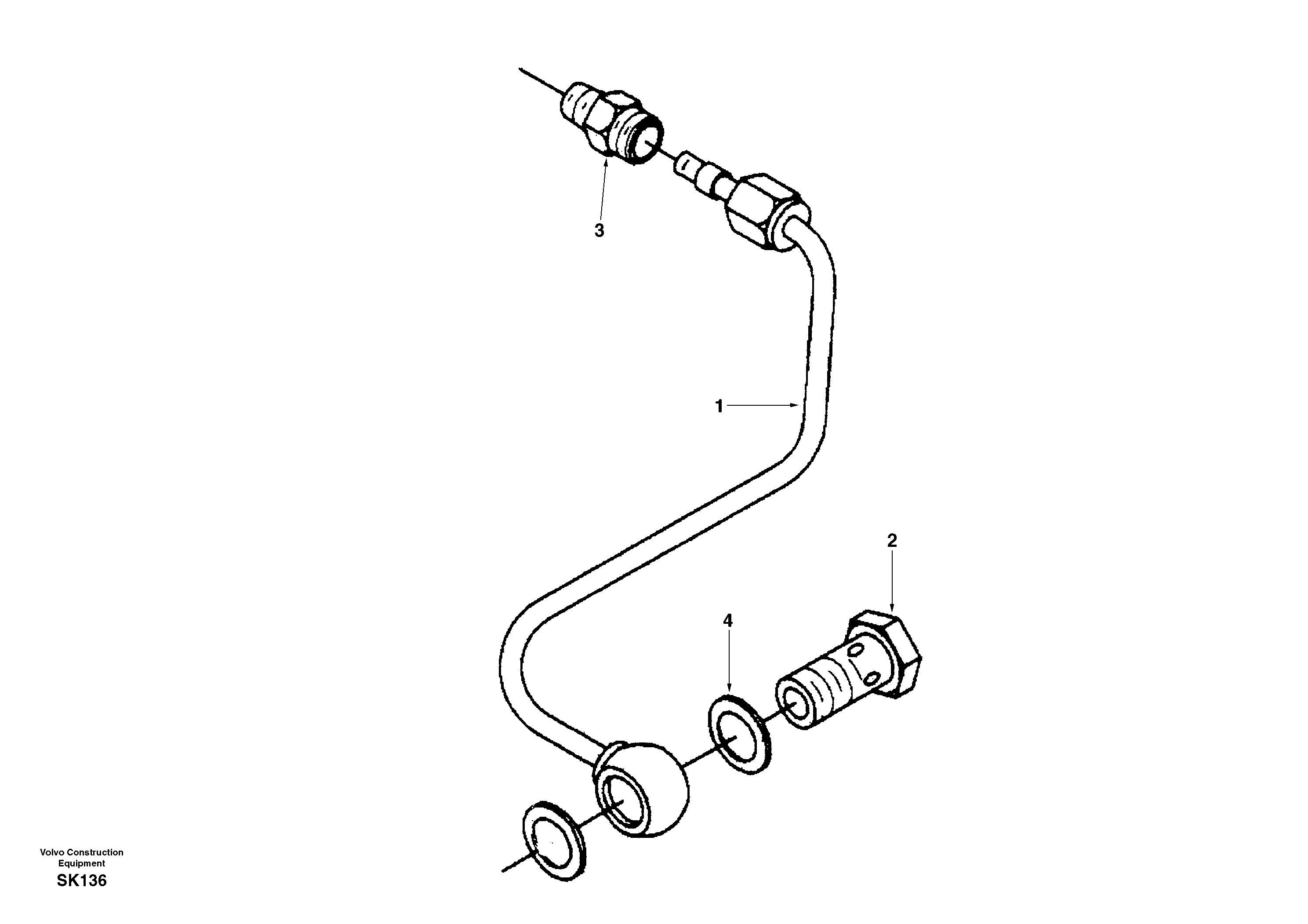 Схема запчастей Volvo EW170 - 13436 Air fuel control, plumbing EW170 SER NO 3031-