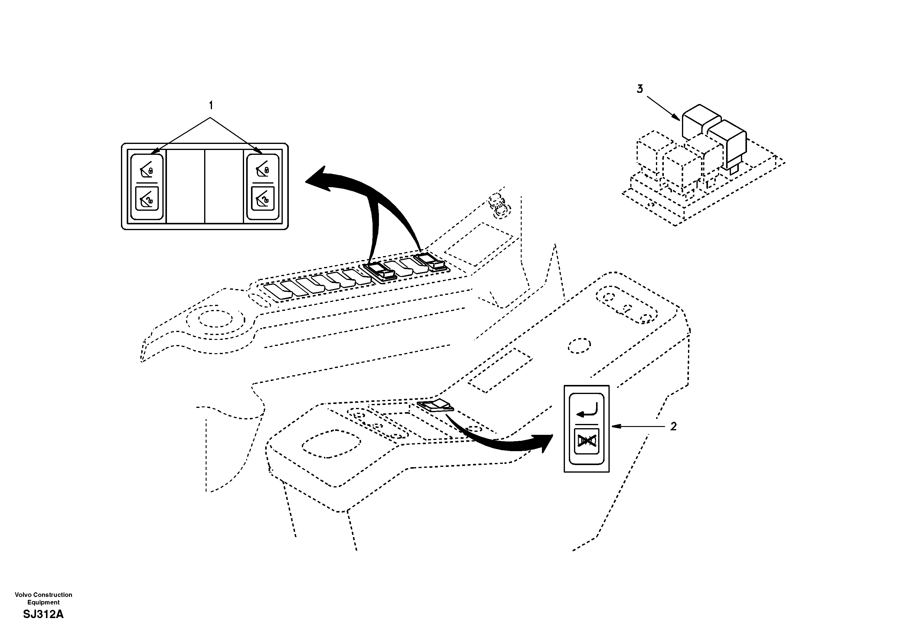 Схема запчастей Volvo EW170 - 16748 Switch, quickfit control EW170 & EW180 SER NO 3031-