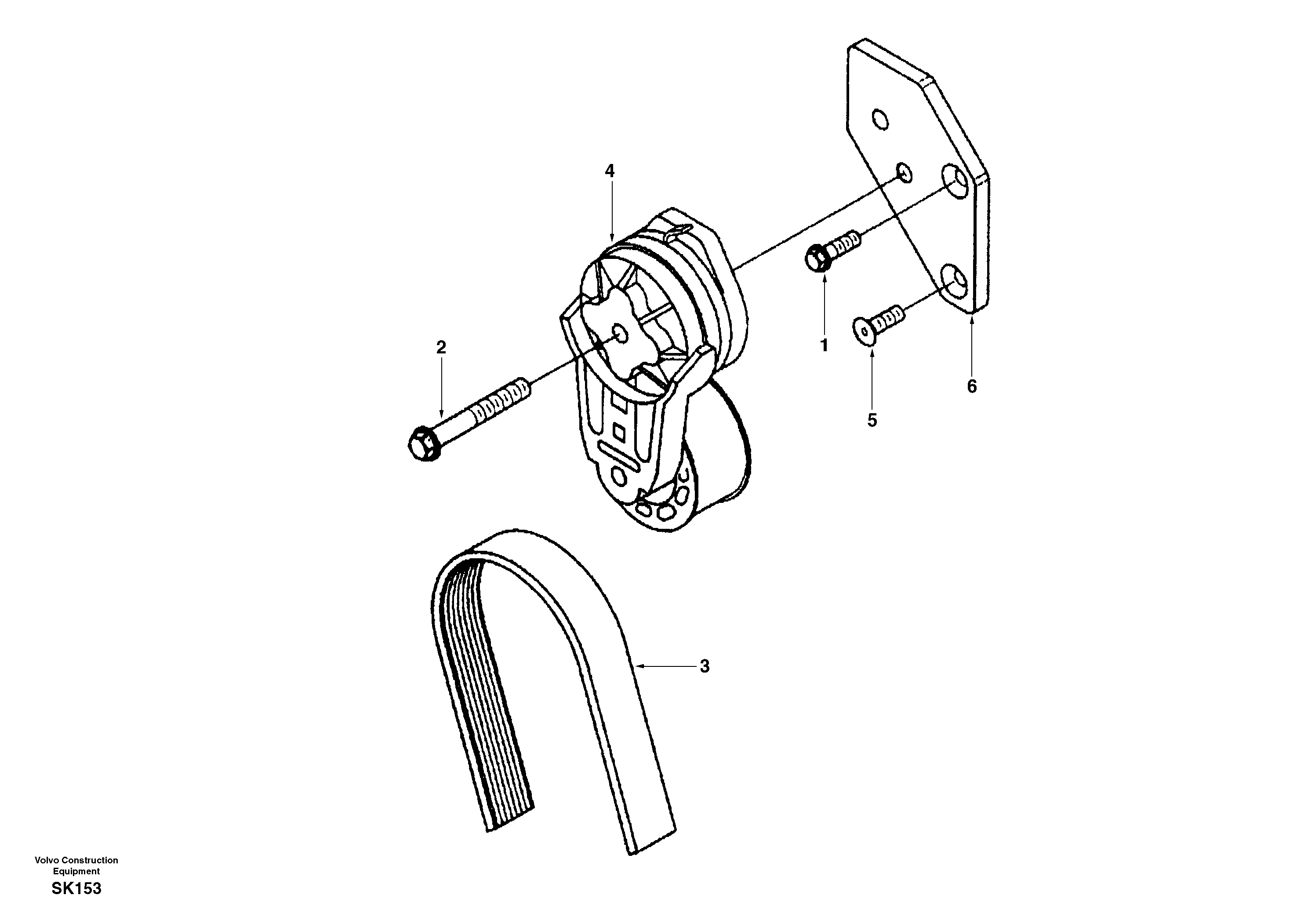 Схема запчастей Volvo EW170 - 13294 Automatic belt tensioner with fitting parts EW170 SER NO 3031-