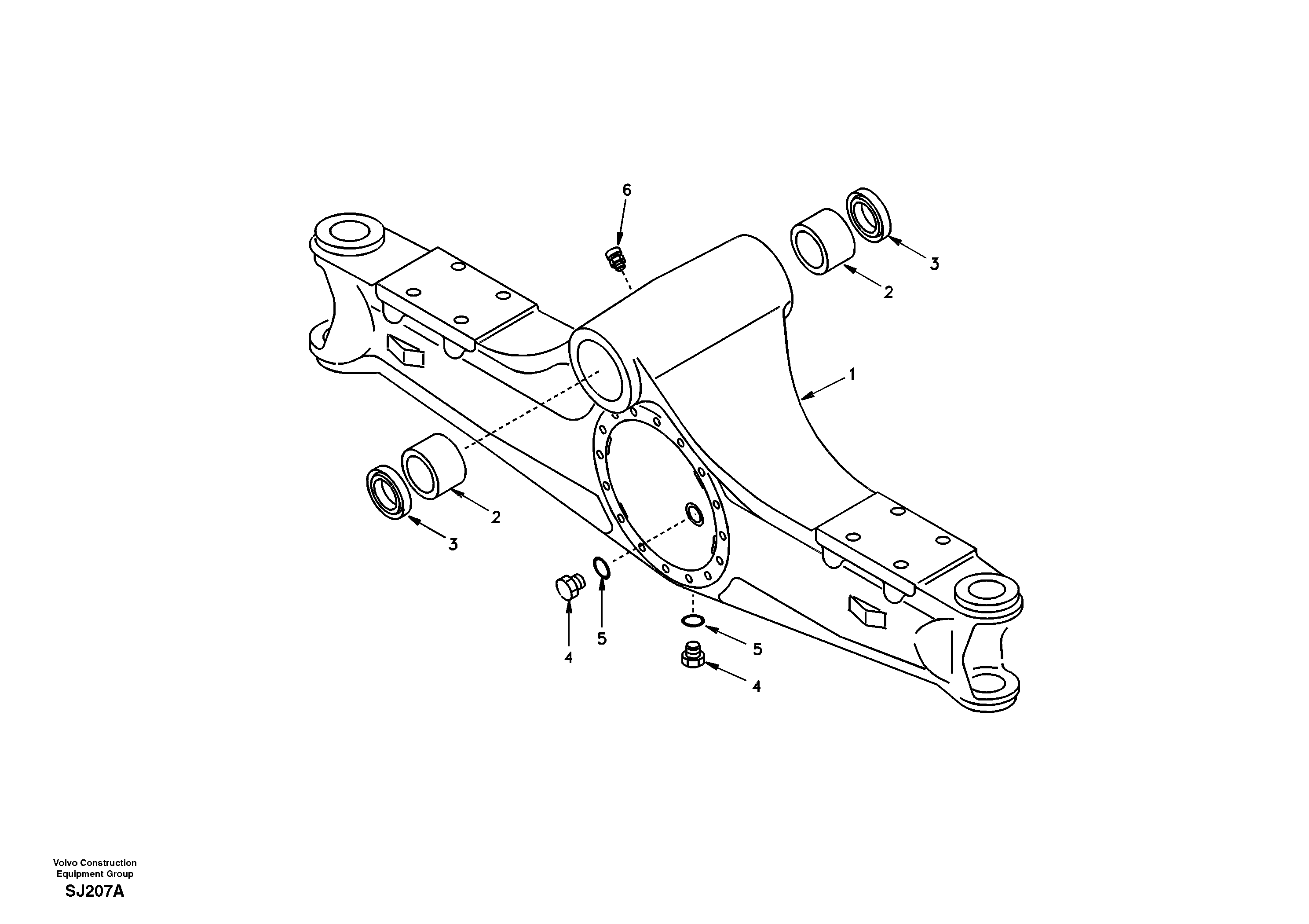 Схема запчастей Volvo EW170 - 8547 Housing, front axle EW170 & EW180 SER NO 3031-