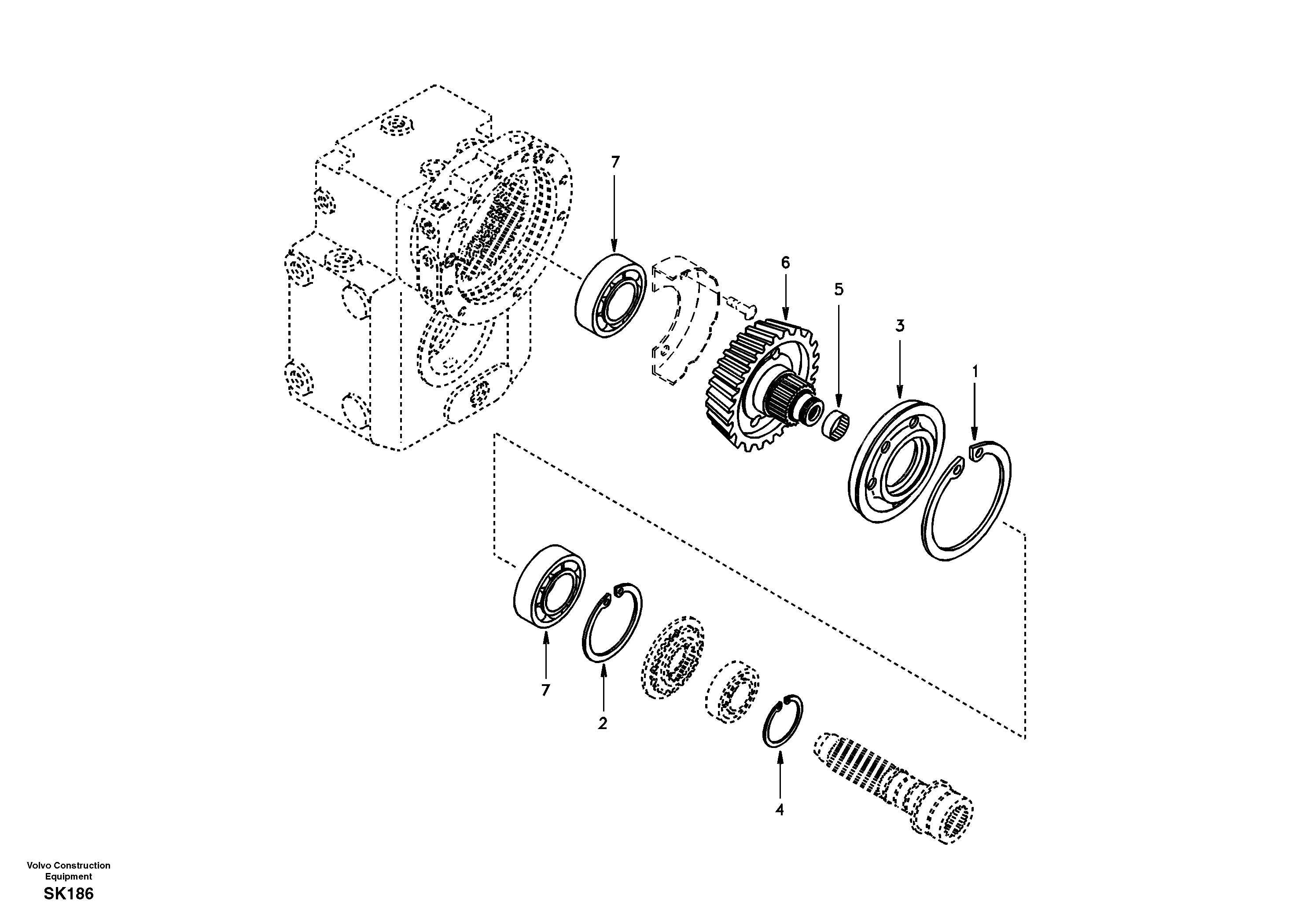 Схема запчастей Volvo EW170 - 29256 Spur gear drive EW170 SER NO 3031-