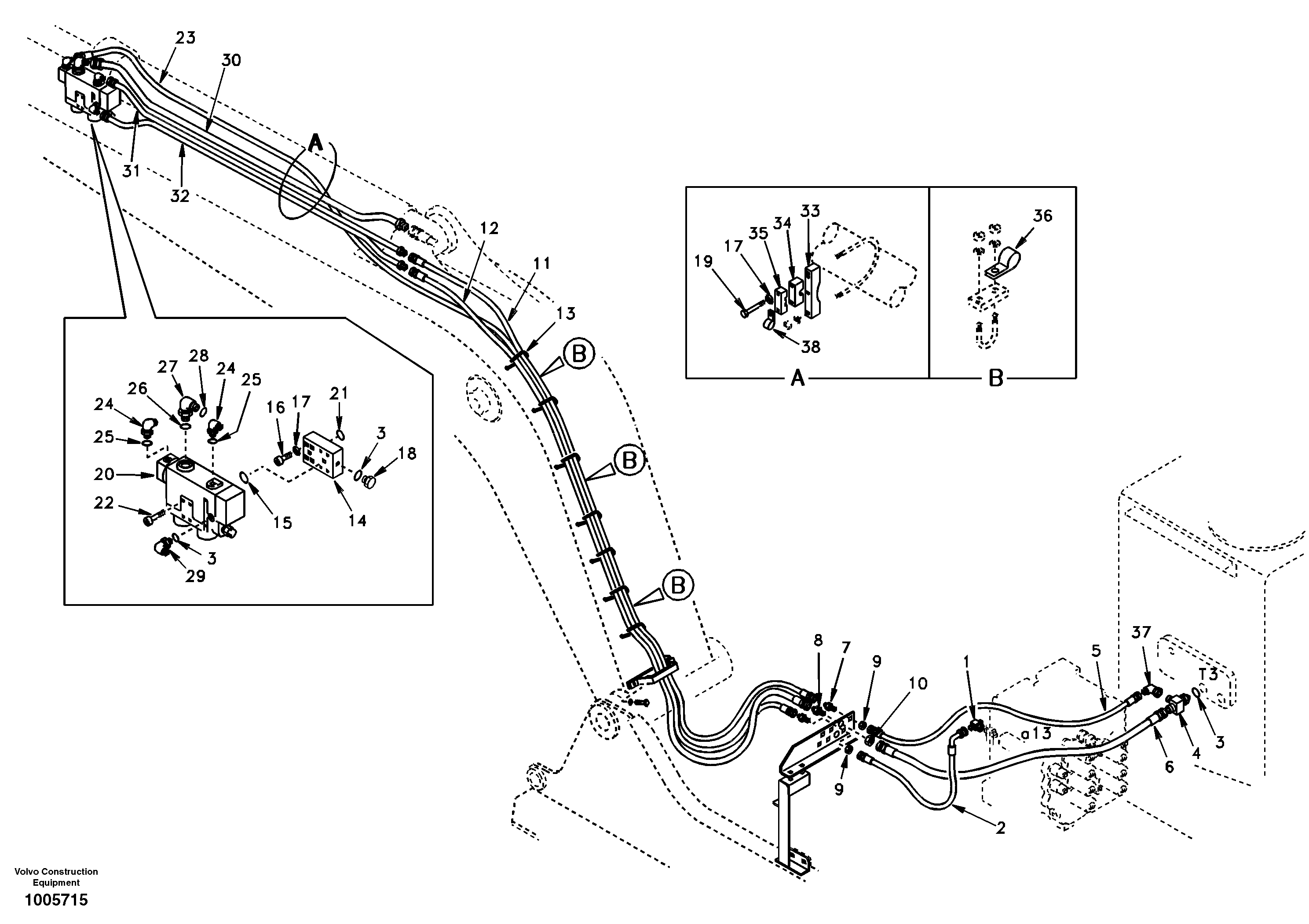 Схема запчастей Volvo EC210 - 93381 Working hydraulic, dipper arm rupture EC210