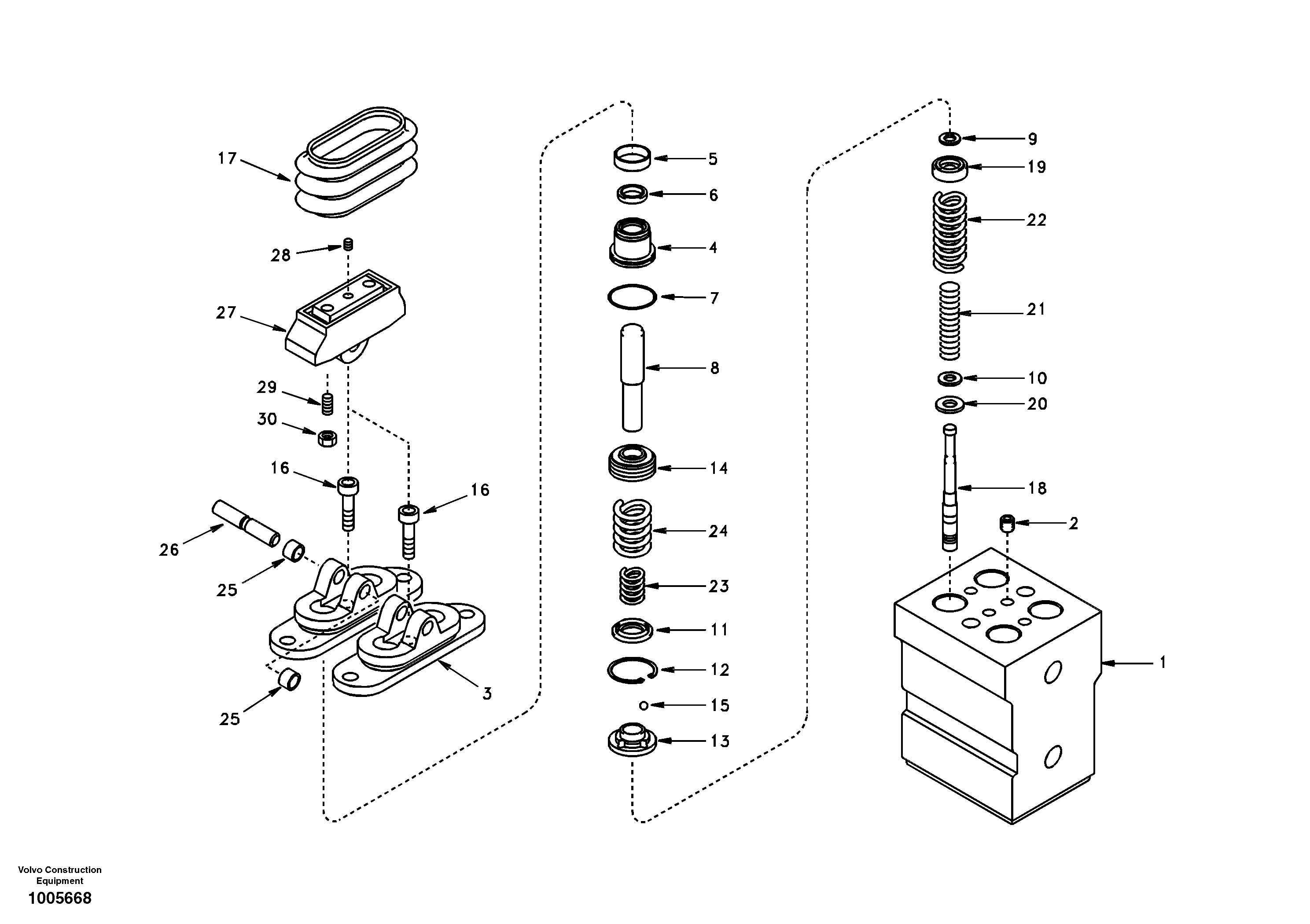 Схема запчастей Volvo EC210 - 50791 Remote control valve pedal, travel motor EC210