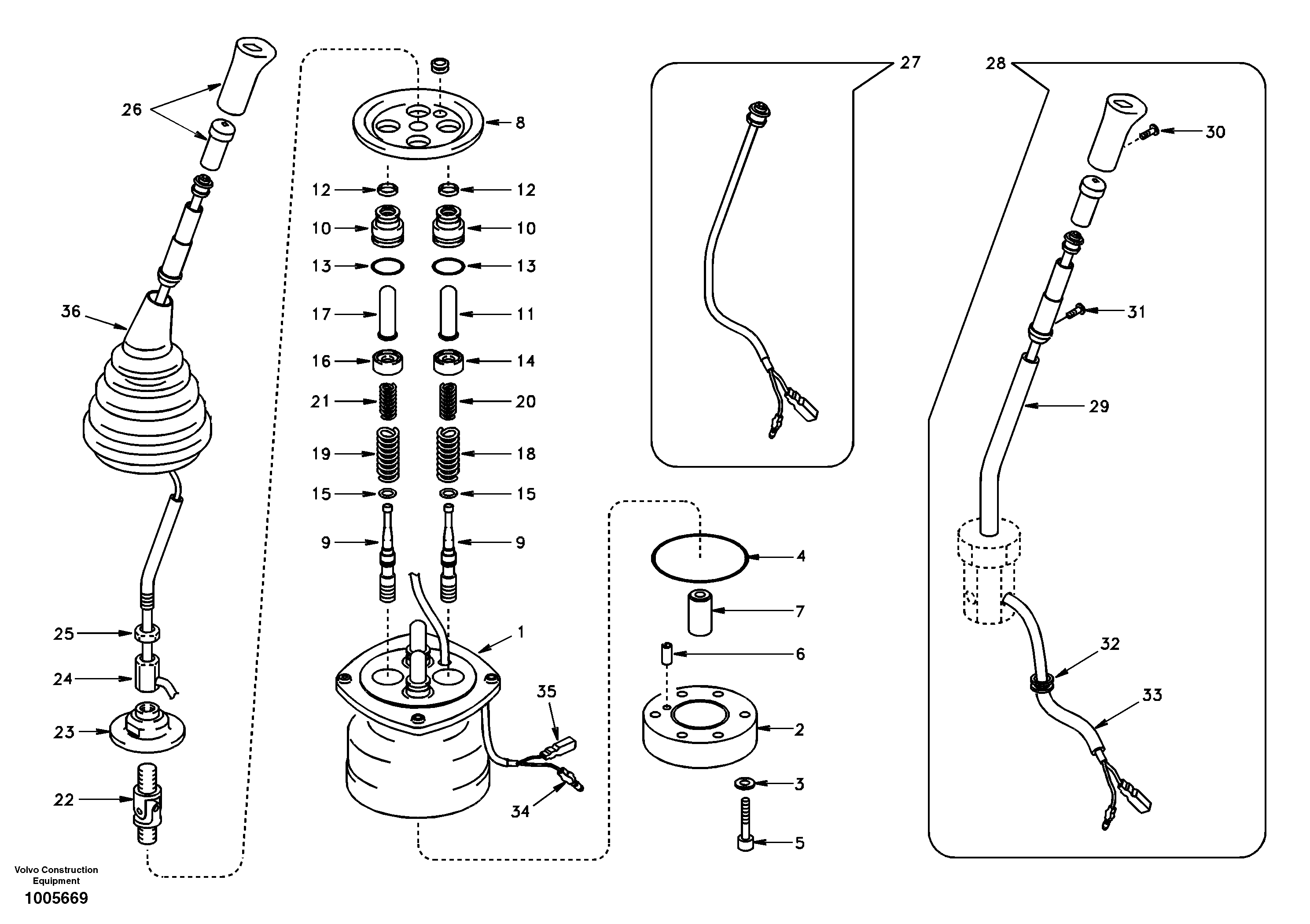 Схема запчастей Volvo EC210 - 99391 Servo system, remote control valve EC210