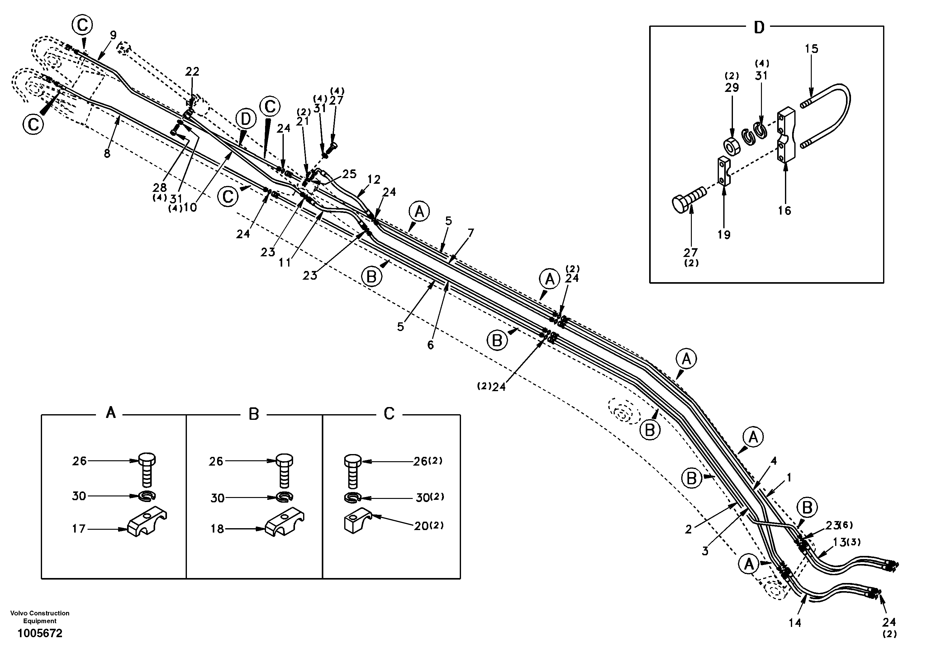 Схема запчастей Volvo EC210 - 35839 Working hydraulic, long boom EC210