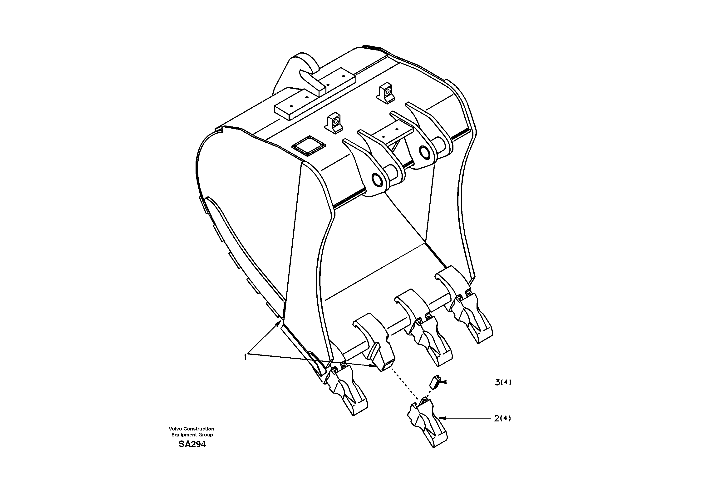 Схема запчастей Volvo EC210 - 16160 Buckets for Quickfit EC210