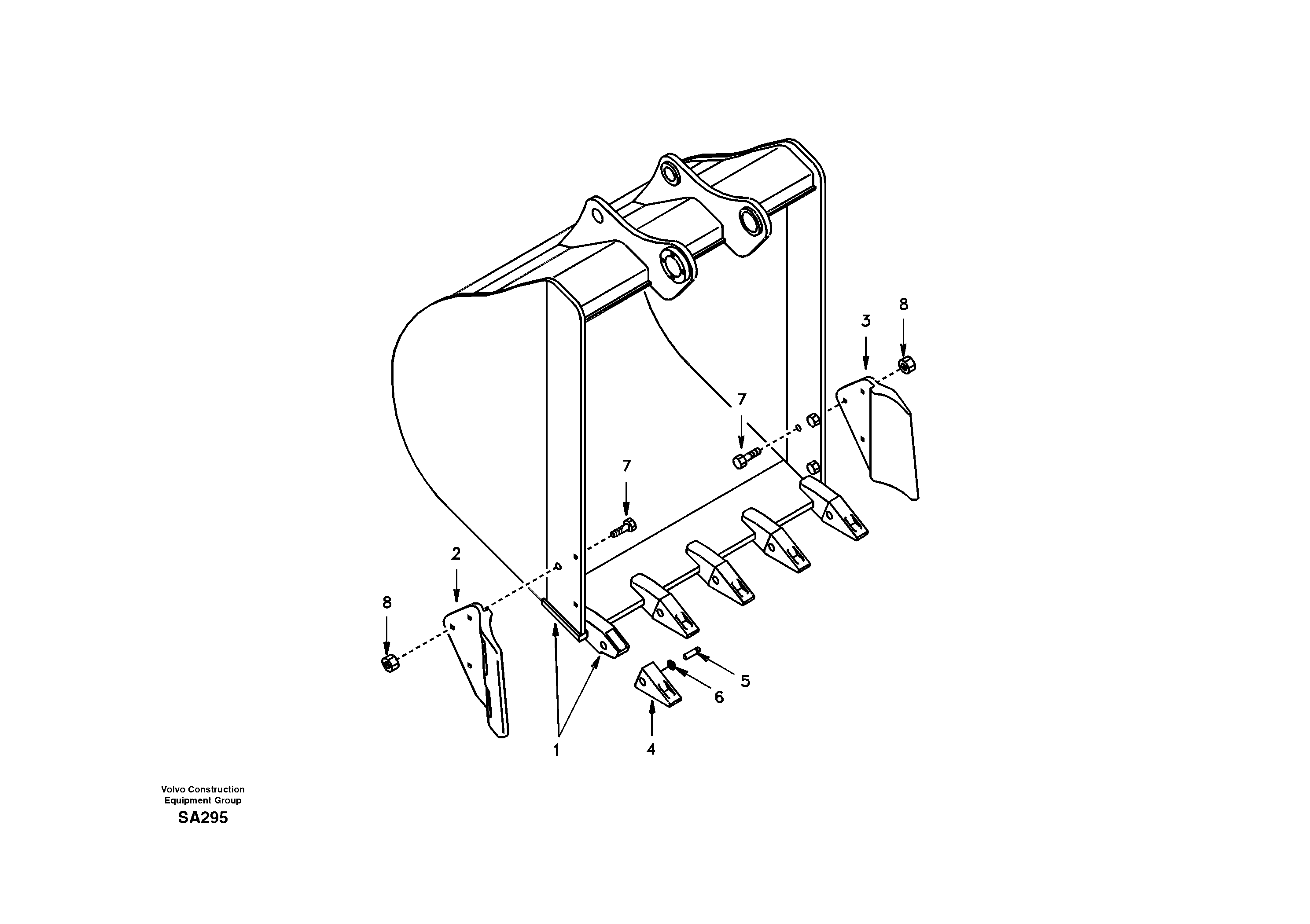 Схема запчастей Volvo EC210 - 33181 Buckets for super long boom EC210