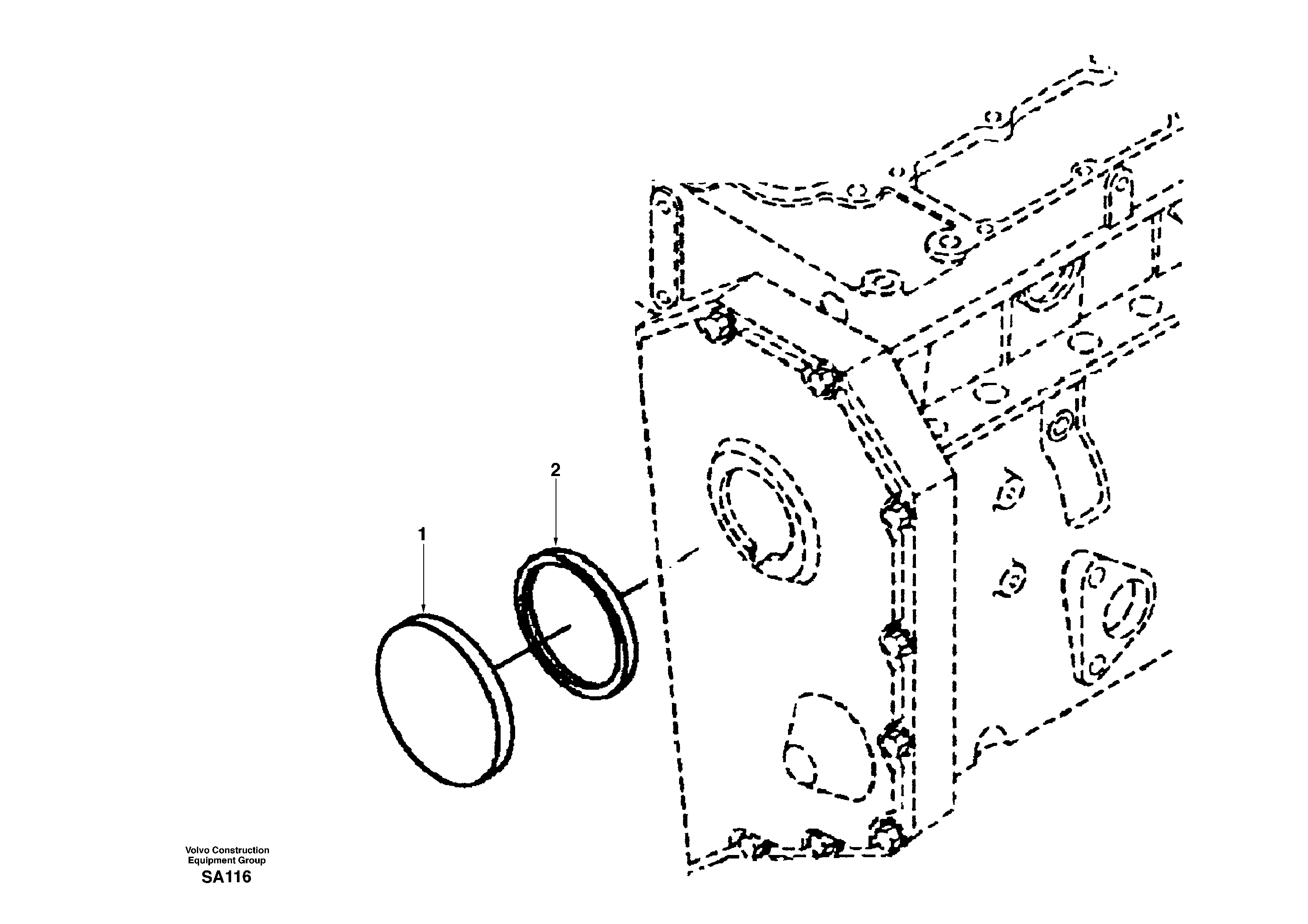 Схема запчастей Volvo EC210 - 17216 Tachometer drive cover EC210