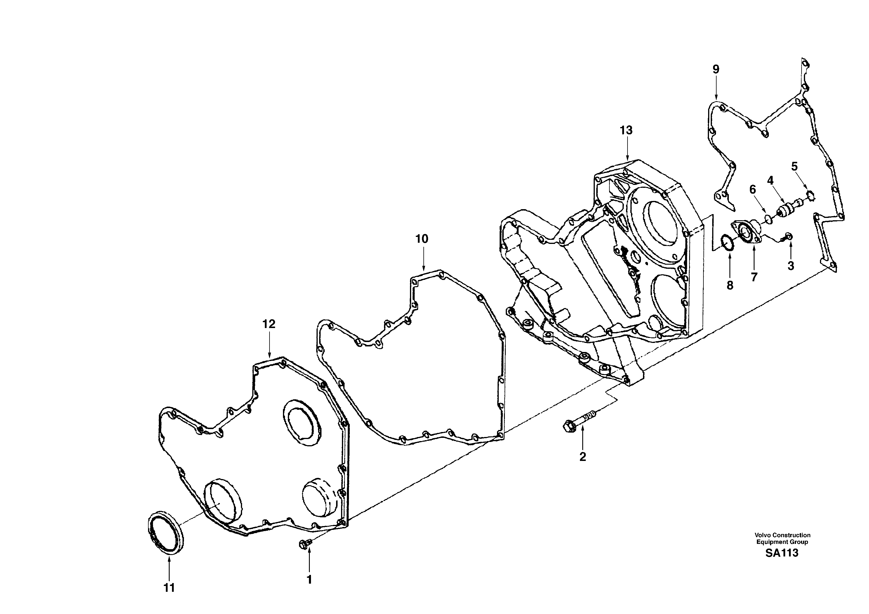 Схема запчастей Volvo EC210 - 28266 Timing gear casing EC210