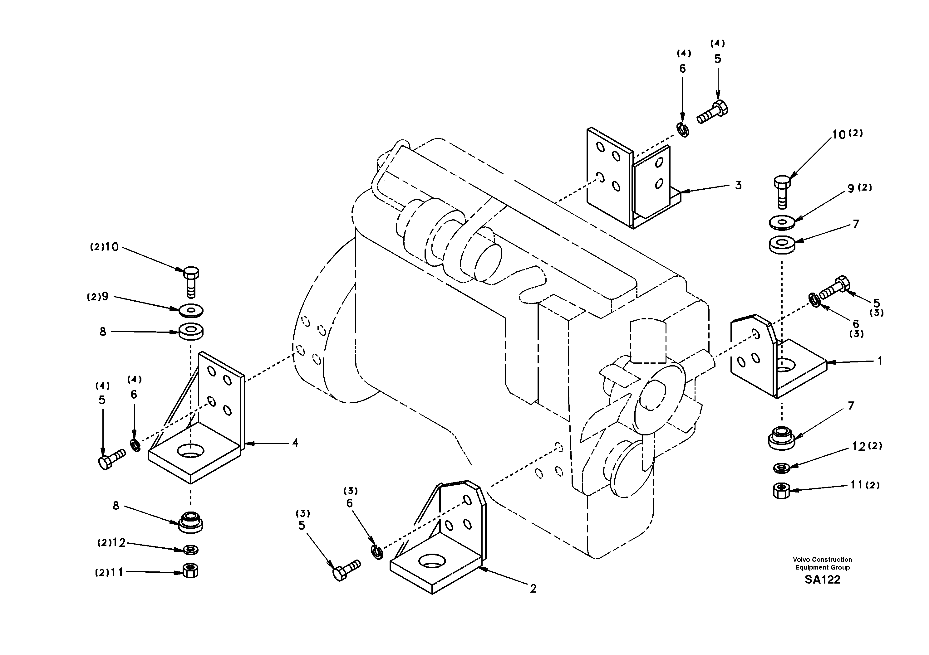 Схема запчастей Volvo EC210 - 101566 Engine mount EC210