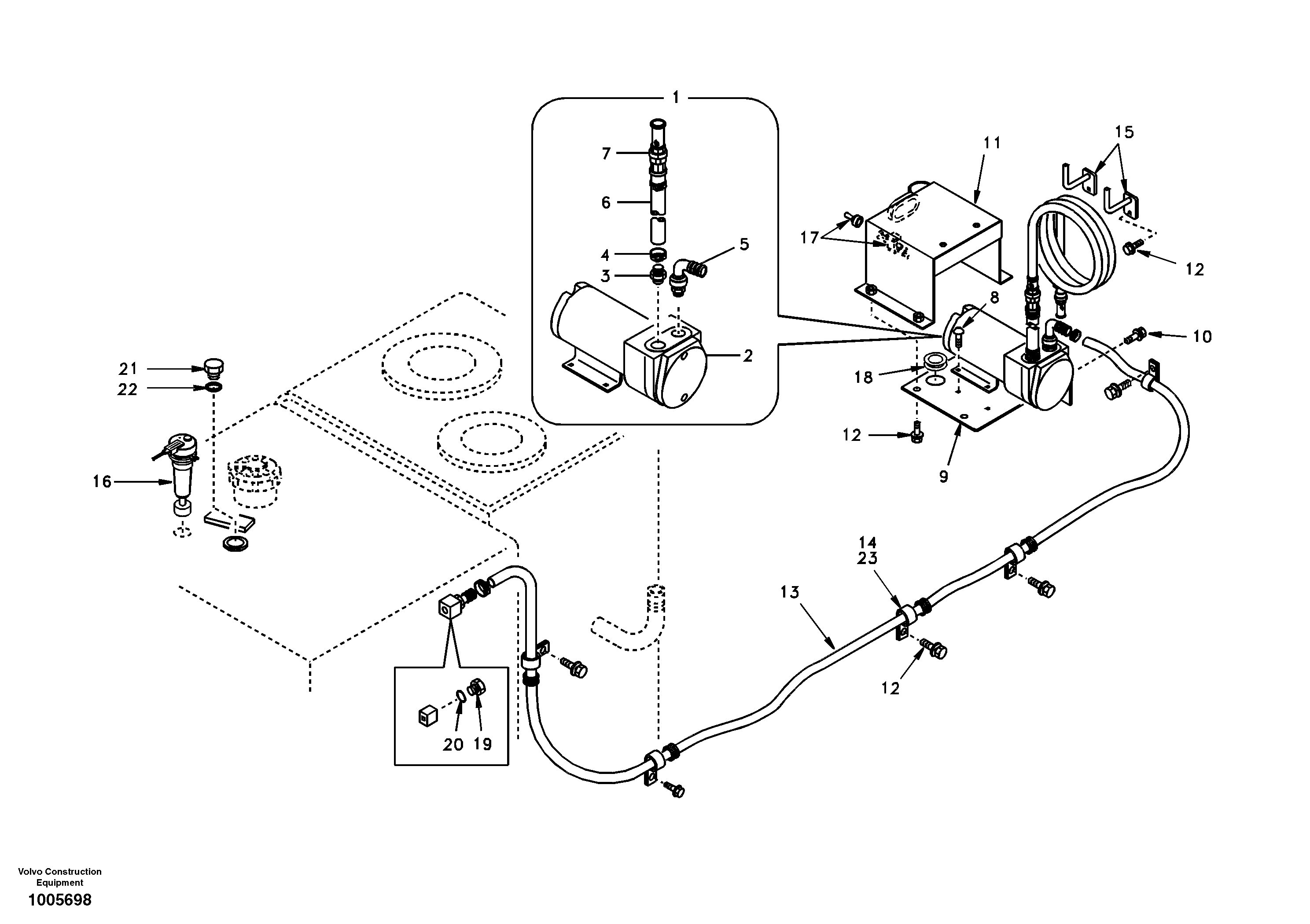 Схема запчастей Volvo EC210 - 92542 Fuel filling pump EC210