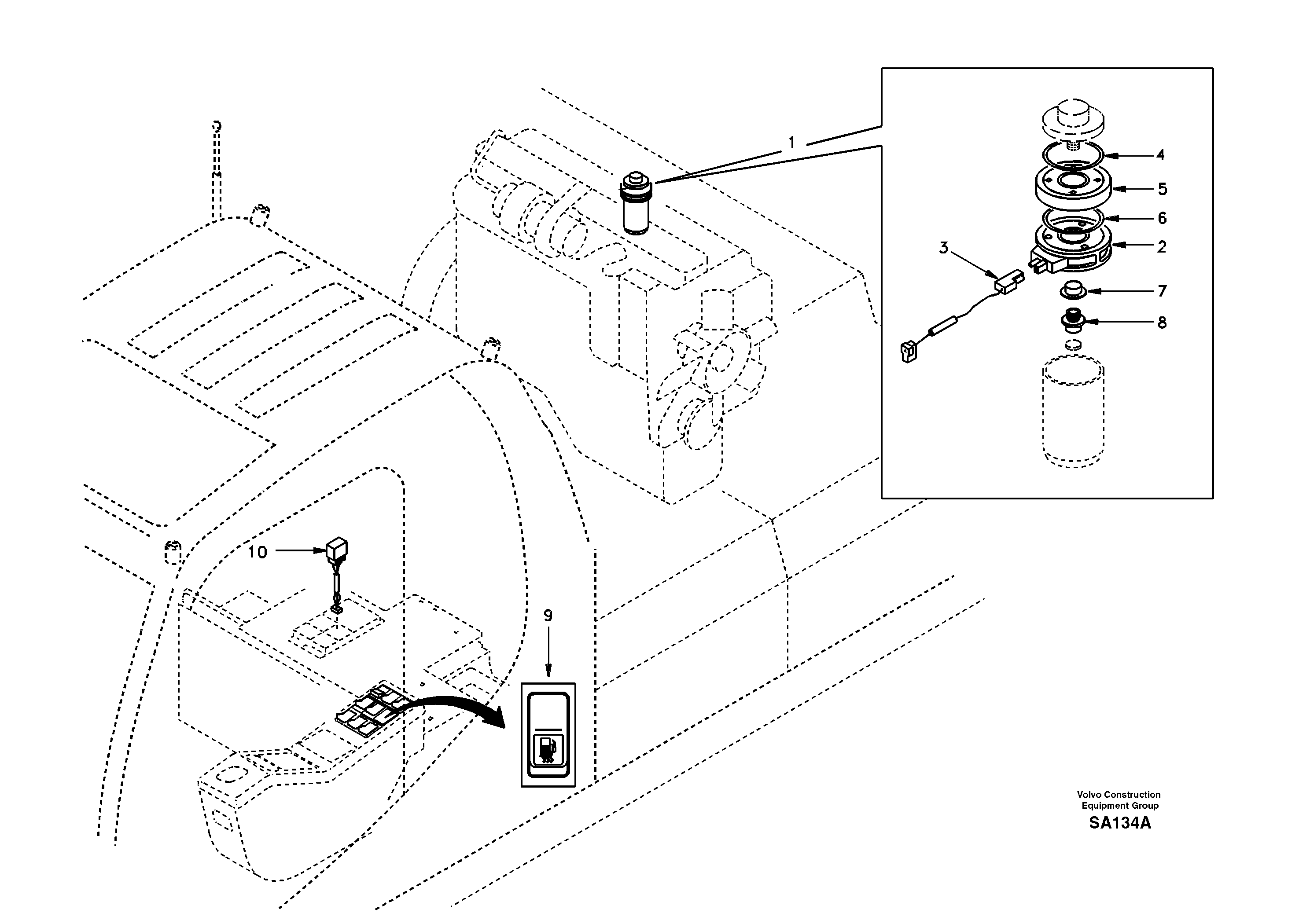 Схема запчастей Volvo EC210 - 17230 Fuel line, fuel heater EC210