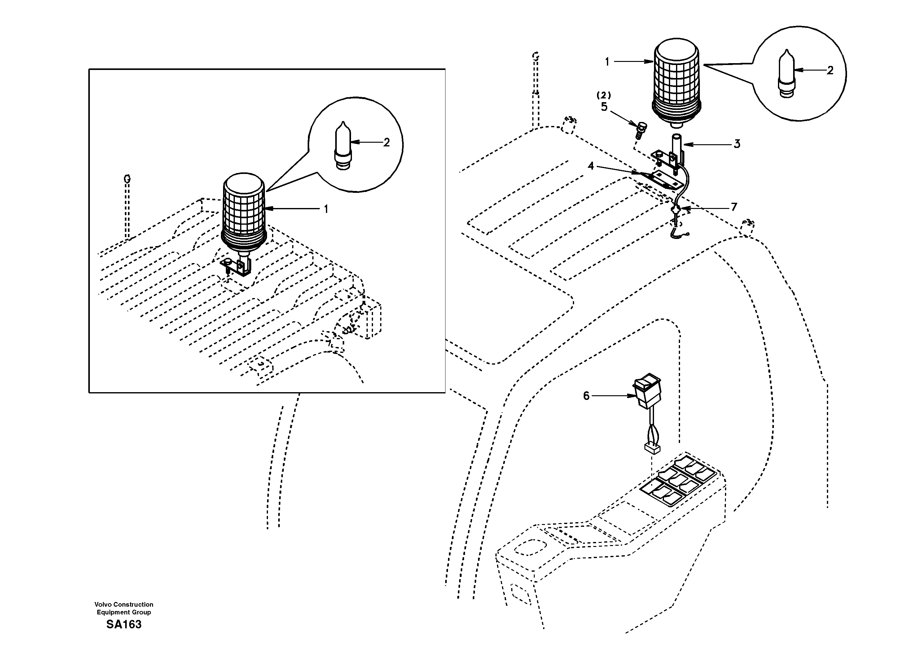 Схема запчастей Volvo EC210 - 23762 Rotating beacon EC210