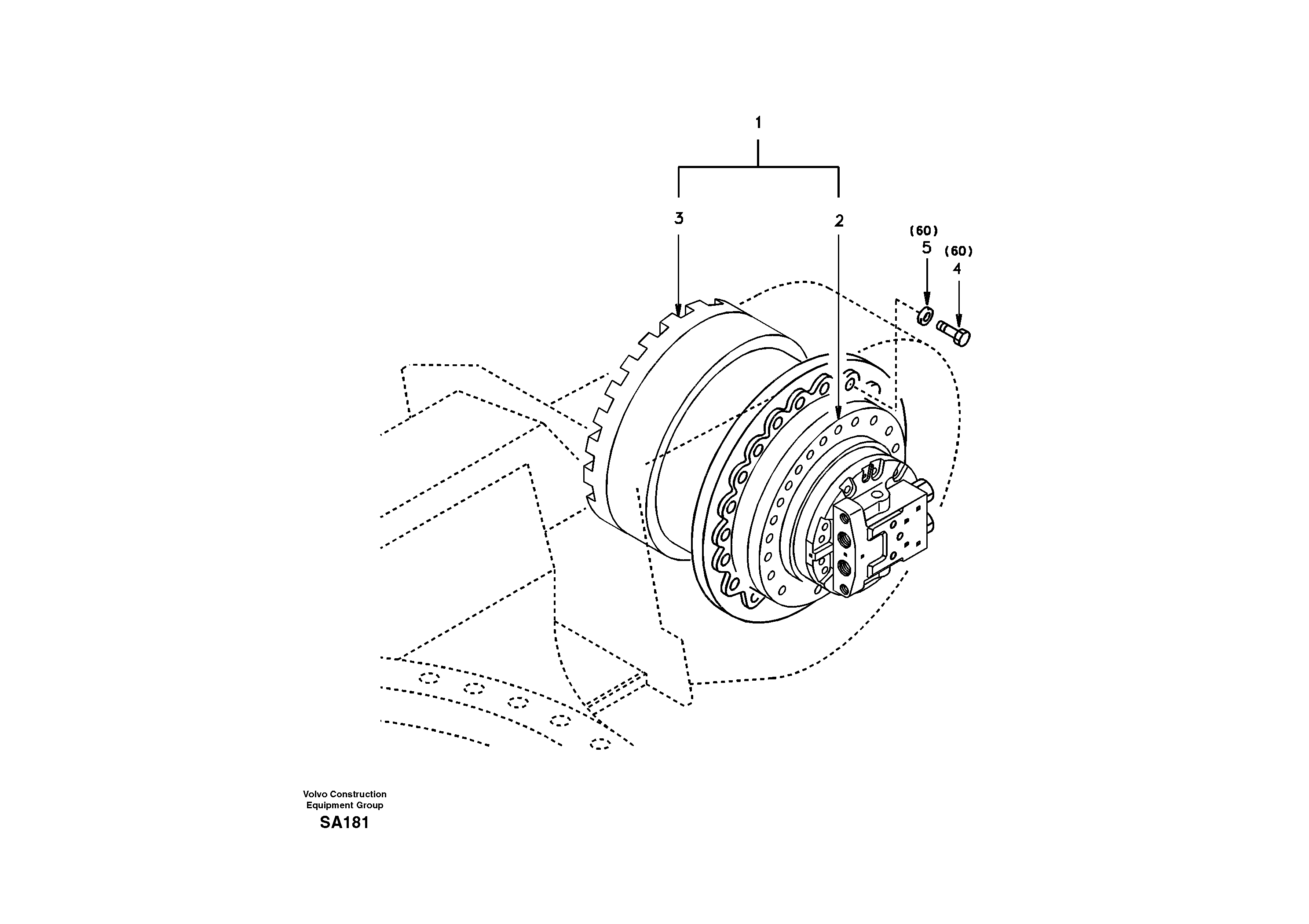 Схема запчастей Volvo EC210 - 40138 Travel motor with mounting parts EC210