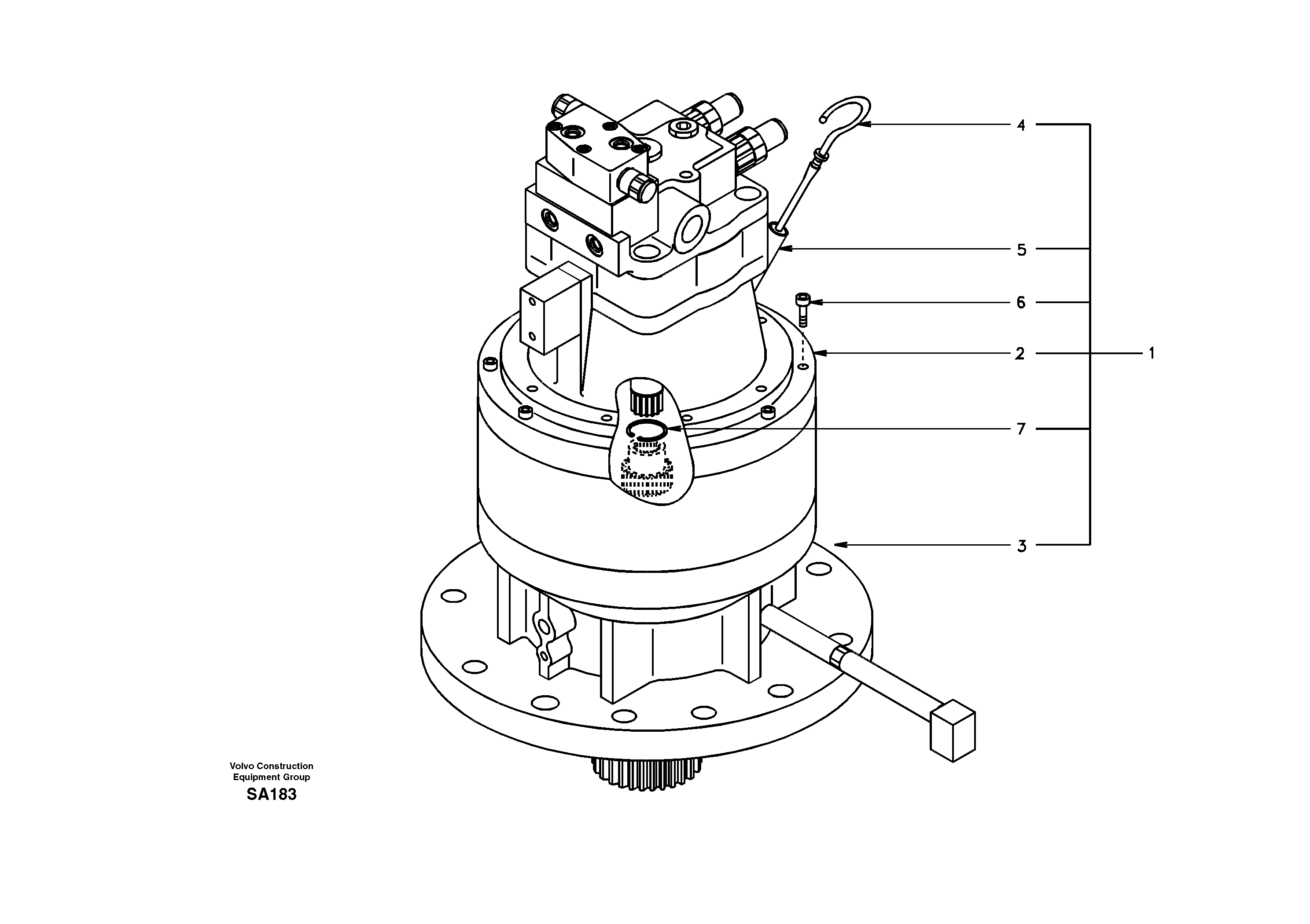 Схема запчастей Volvo EC210 - 49075 Swing motor with mounting parts EC210