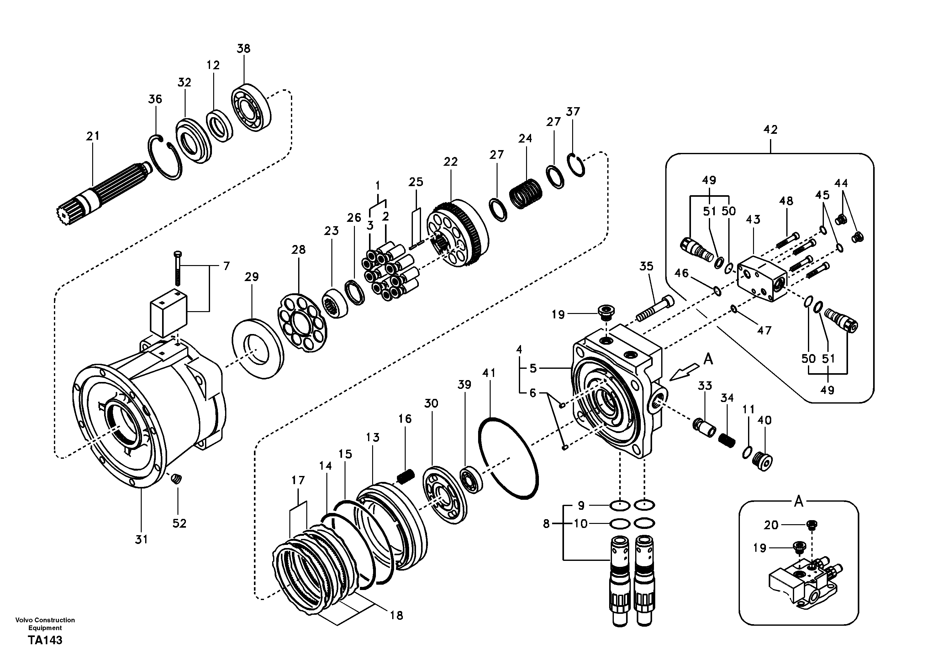 Схема запчастей Volvo EC210 - 91914 Поворотный редуктор (Гидромотор поворота платформы) EC210