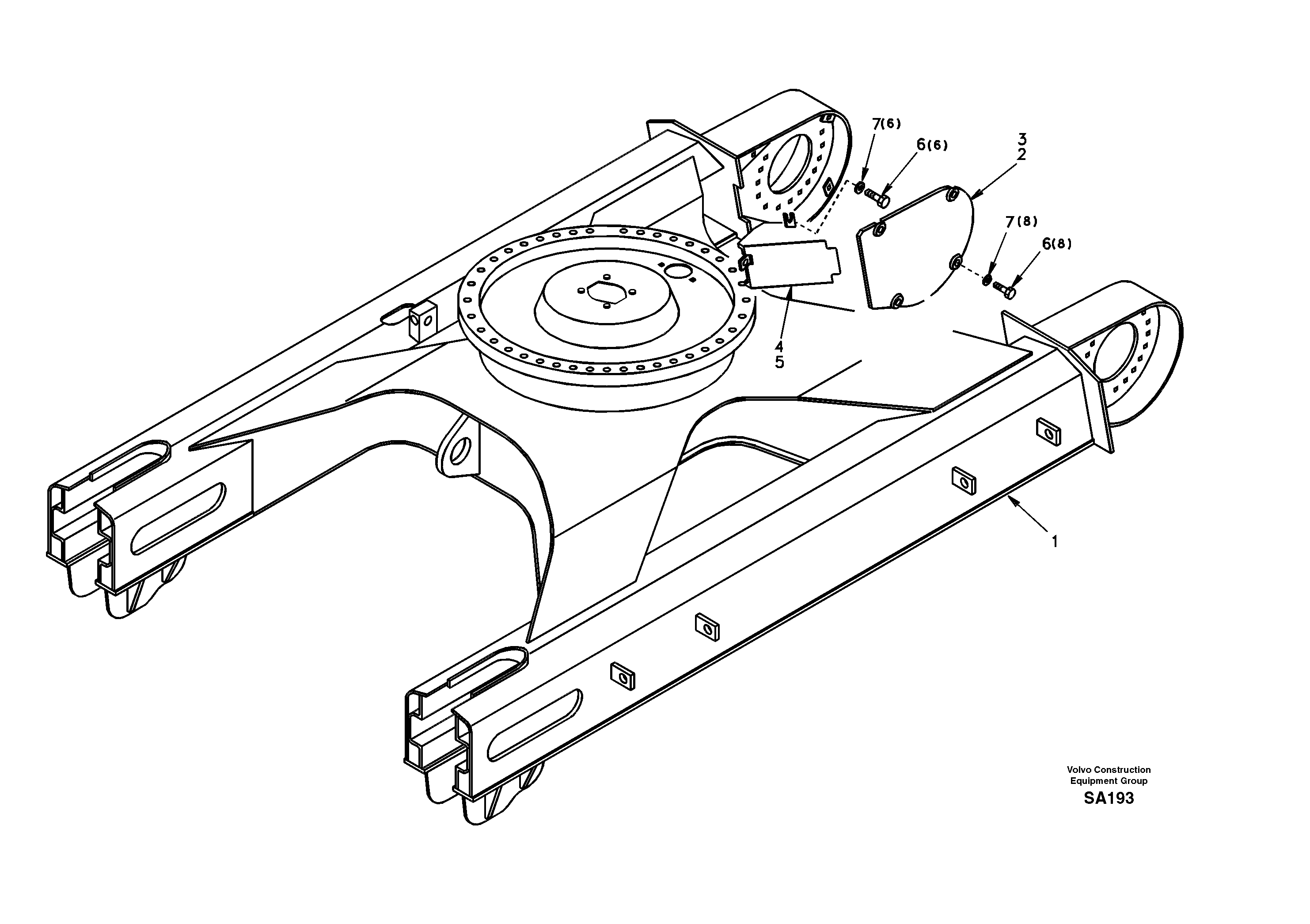 Схема запчастей Volvo EC210 - 16952 Рама экскаватора (ходовой части, шасси) EC210