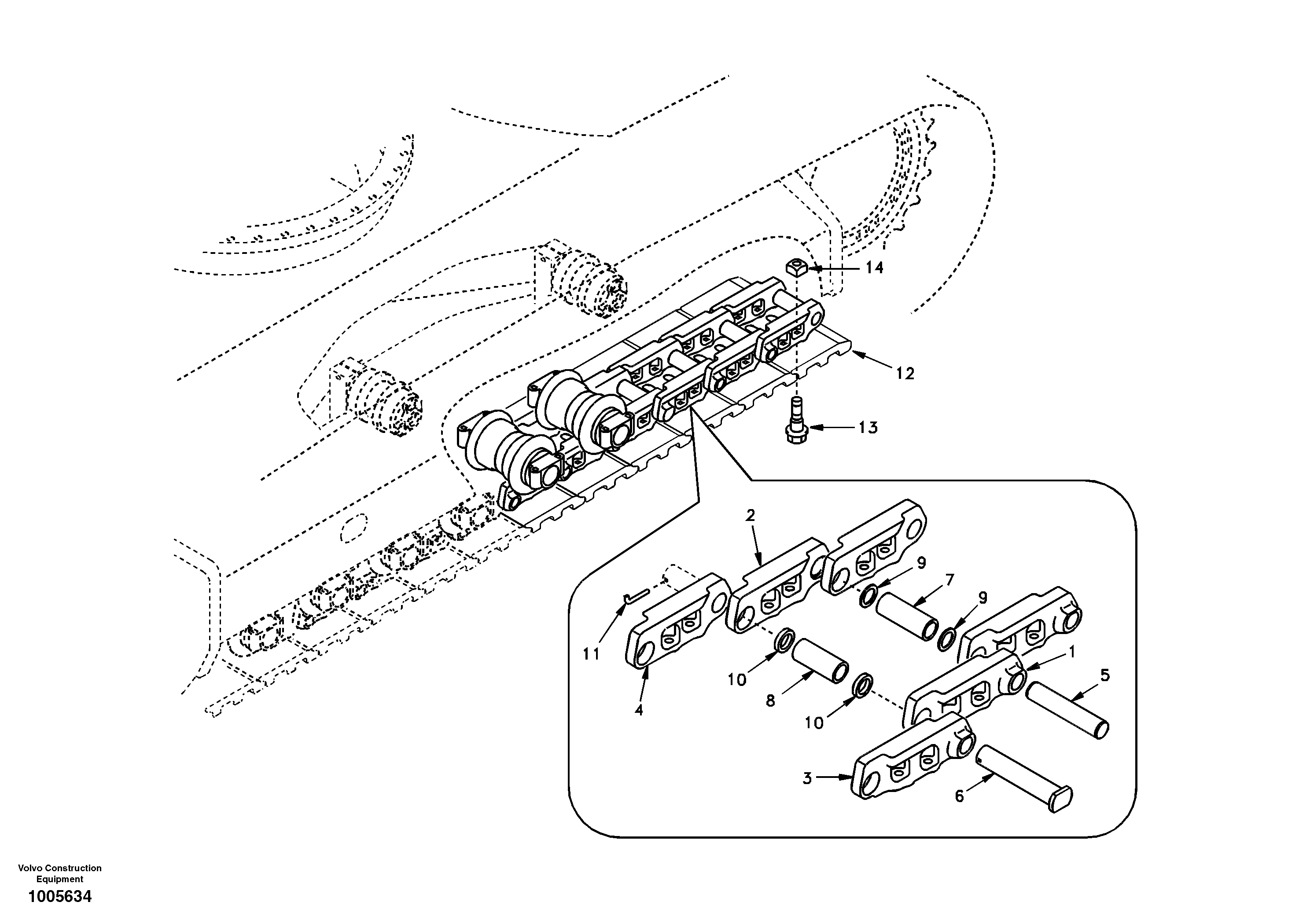 Схема запчастей Volvo EC210 - 16953 Гусеничная цепь EC210