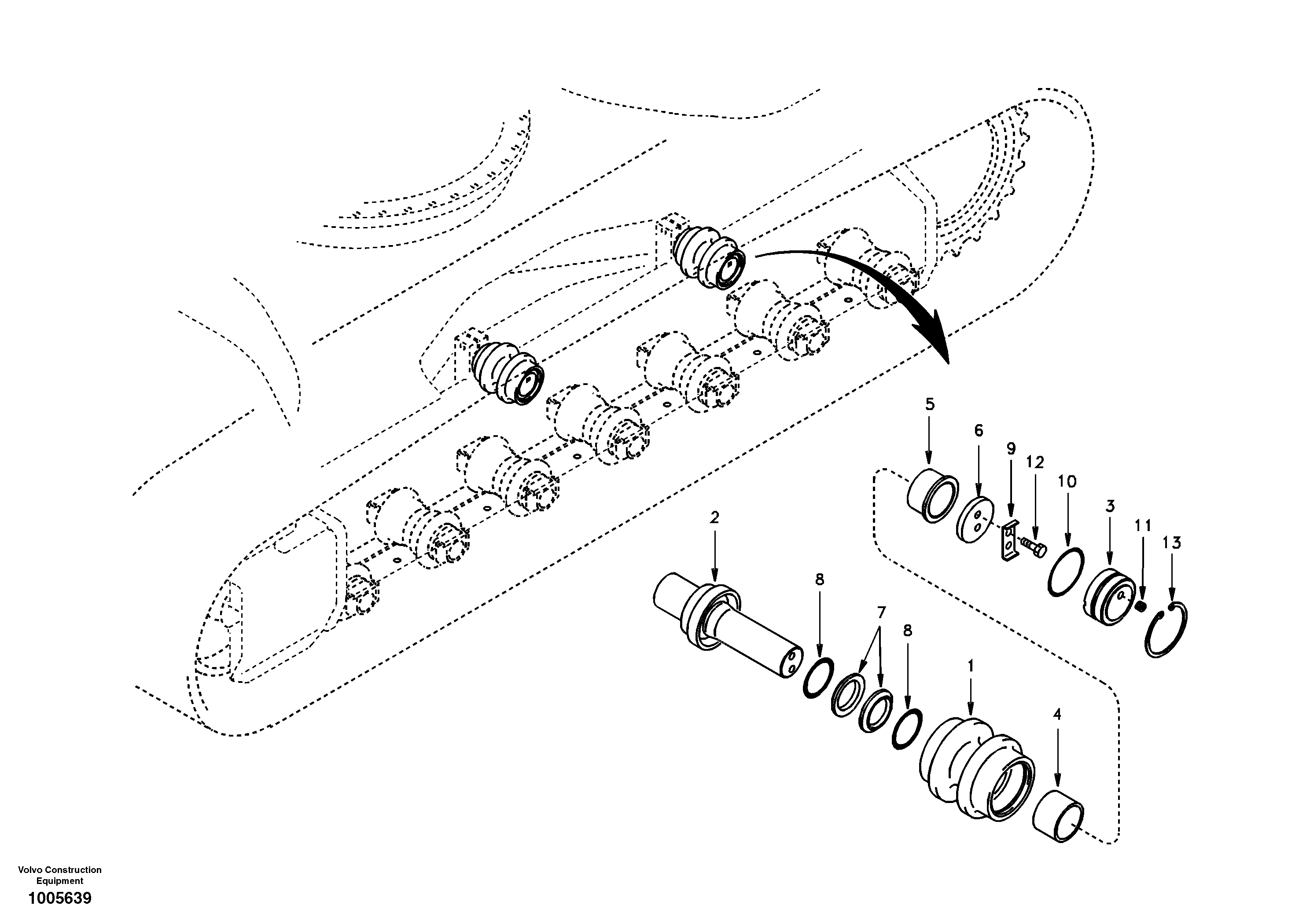 Схема запчастей Volvo EC210 - 17537 Top roller EC210