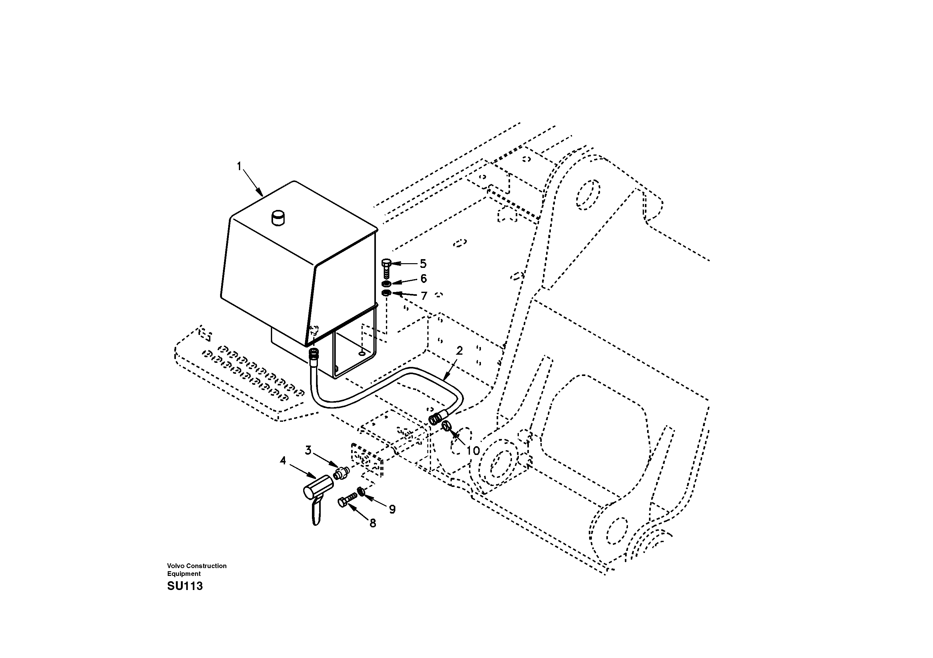 Схема запчастей Volvo EC210 - 17312 Water tank, Forestry EC210 APPENDIX FORESTRY VERSION