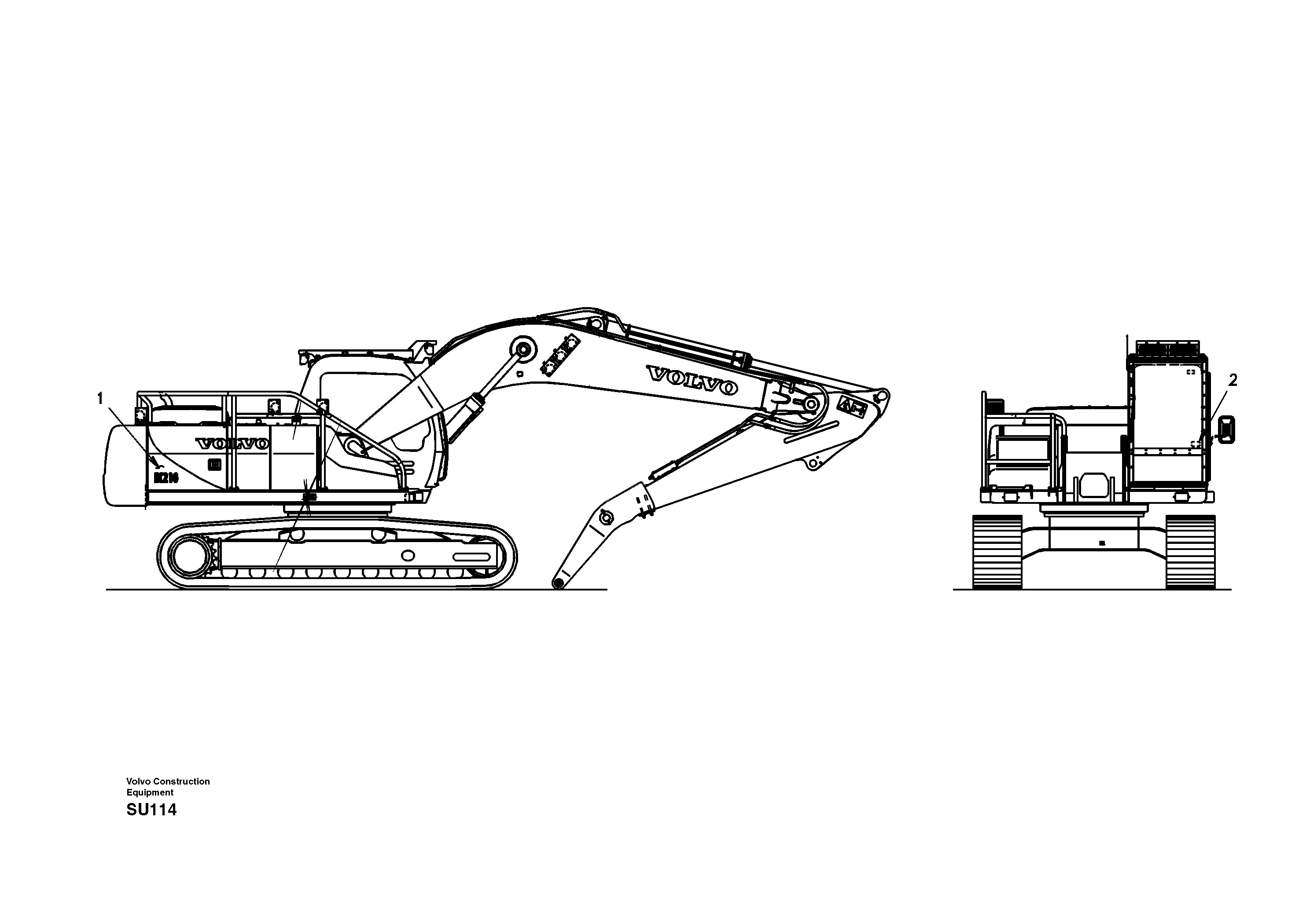 Схема запчастей Volvo EC210 - 17979 Decal, outer location EC210 APPENDIX FORESTRY VERSION