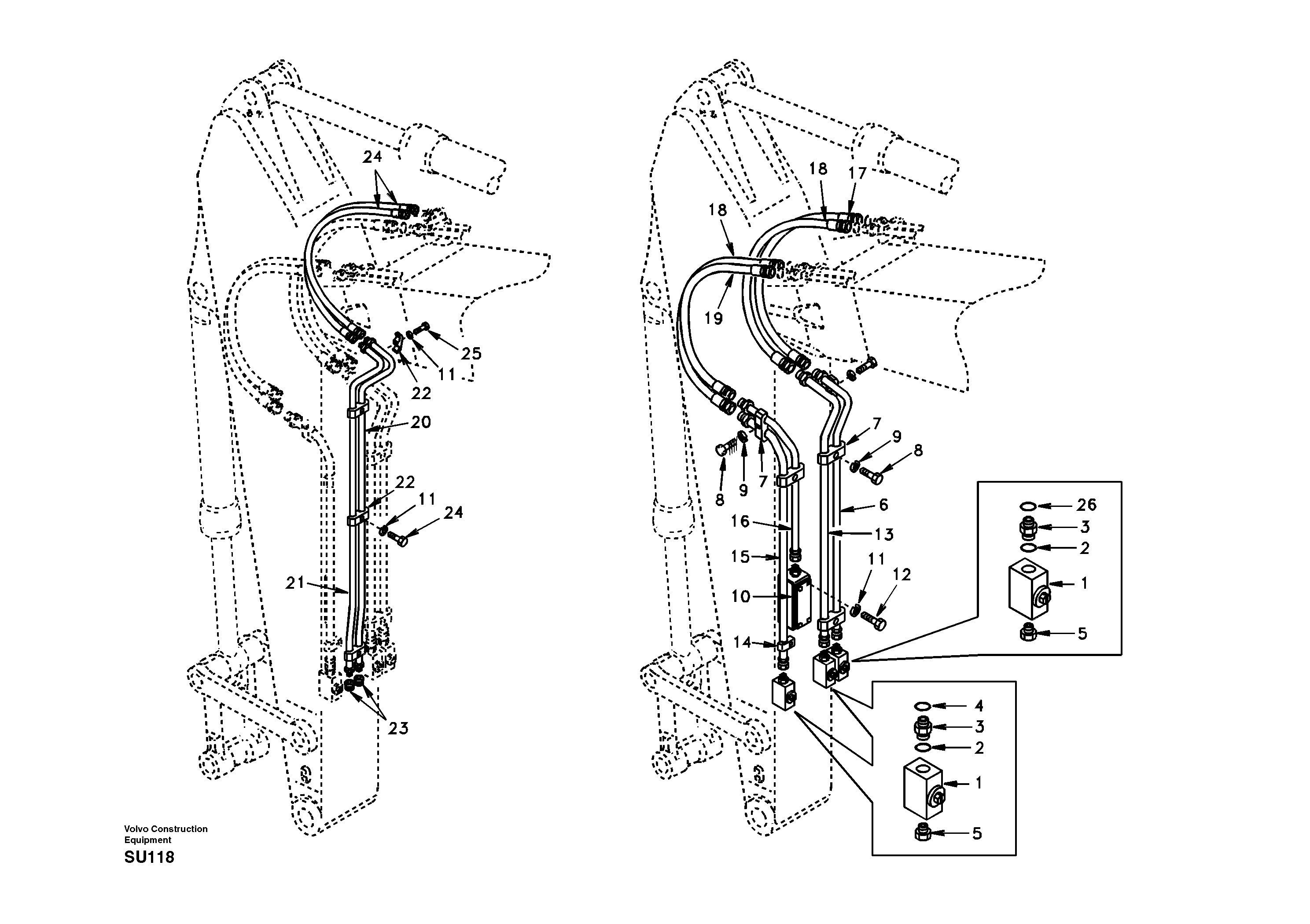 Схема запчастей Volvo EC210 - 38277 Working hydraulic, Forestry EC210 APPENDIX FORESTRY VERSION