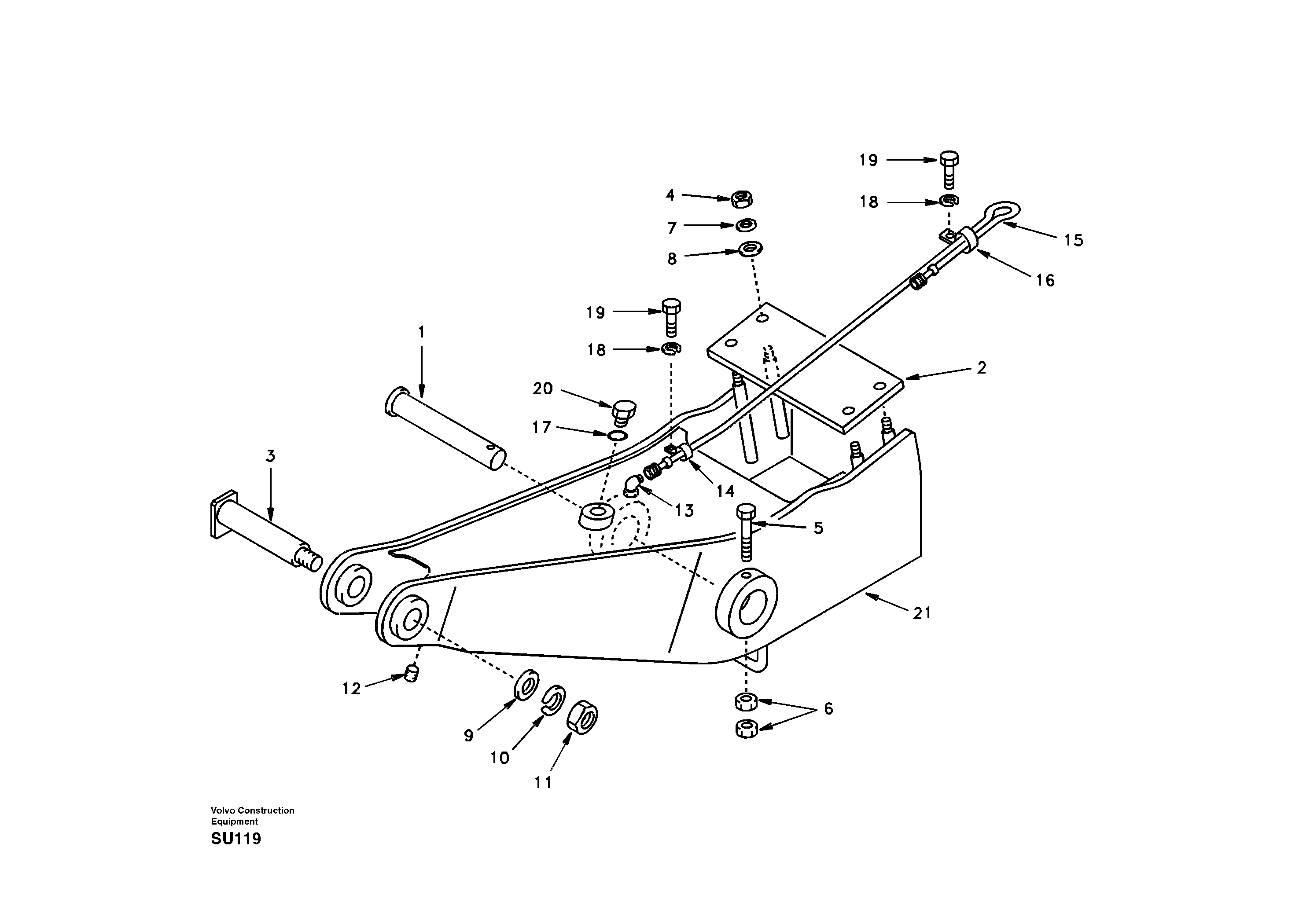 Схема запчастей Volvo EC210 - 33019 Dipper arm adapter, Forestry EC210 APPENDIX FORESTRY VERSION