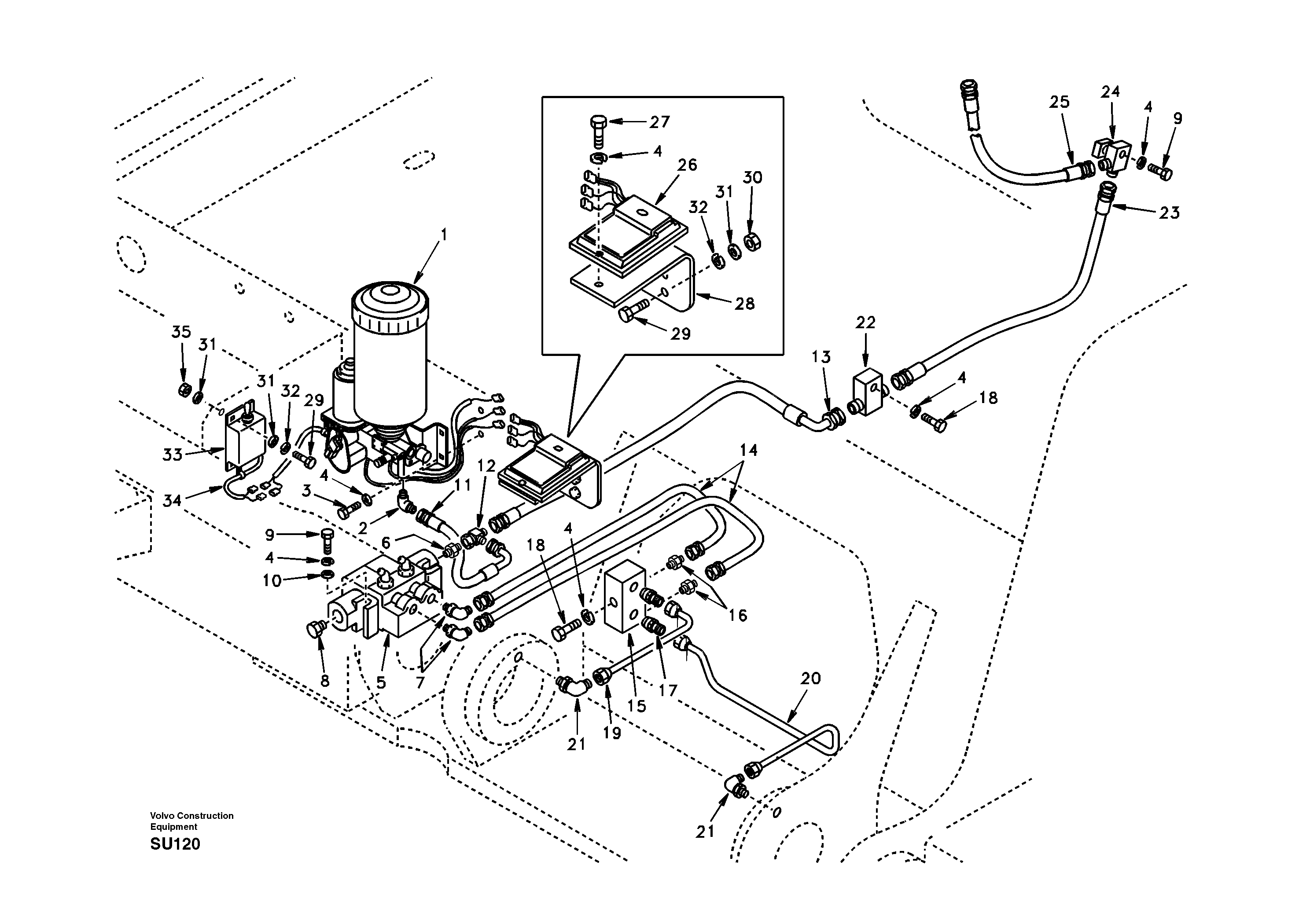 Схема запчастей Volvo EC210 - 79777 Automatic lubrication EC210 APPENDIX FORESTRY VERSION