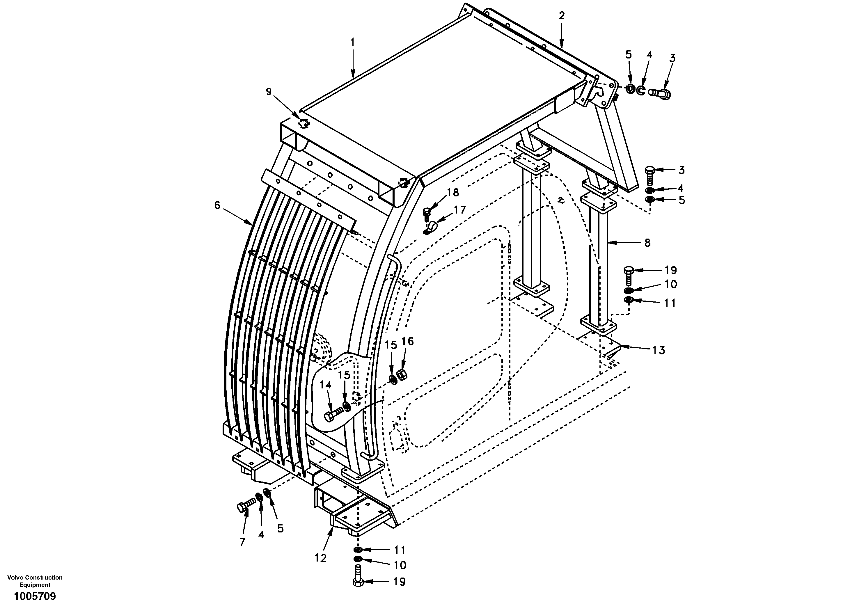 Схема запчастей Volvo EC210 - 27246 Falling object guards EC210