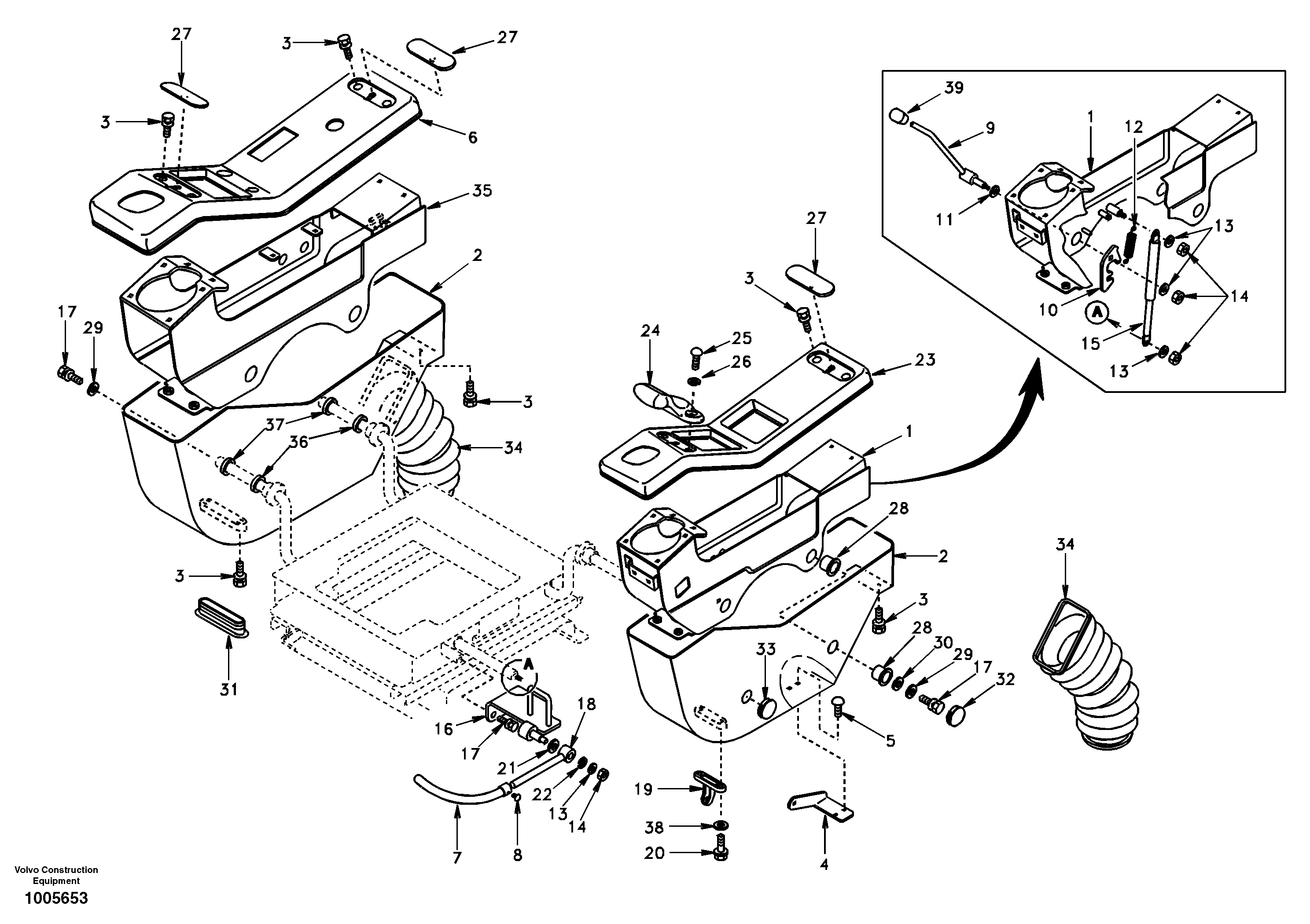 Схема запчастей Volvo EC210 - 32028 Instrument panel, control panel EC210