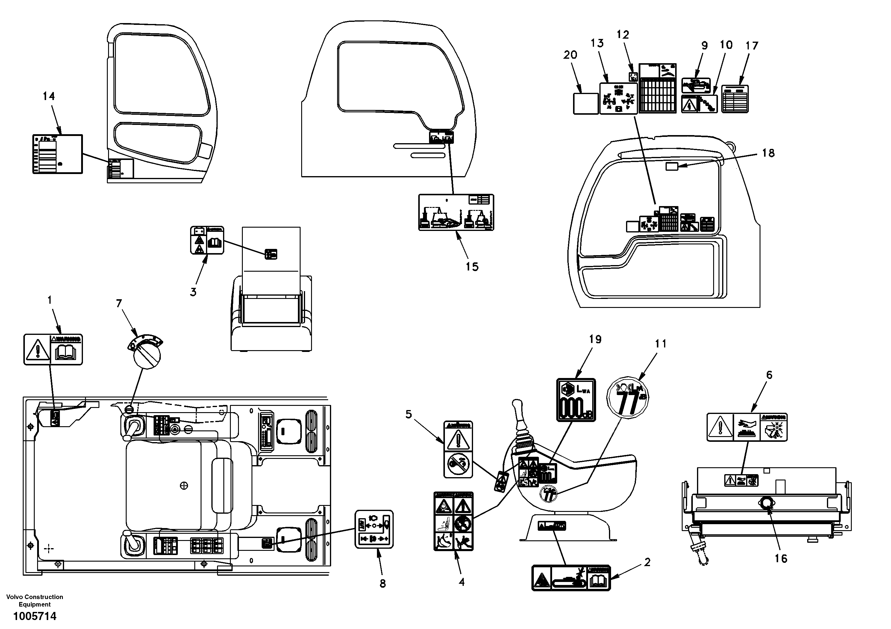 Схема запчастей Volvo EC210 - 32030 Decal, inner location EC210