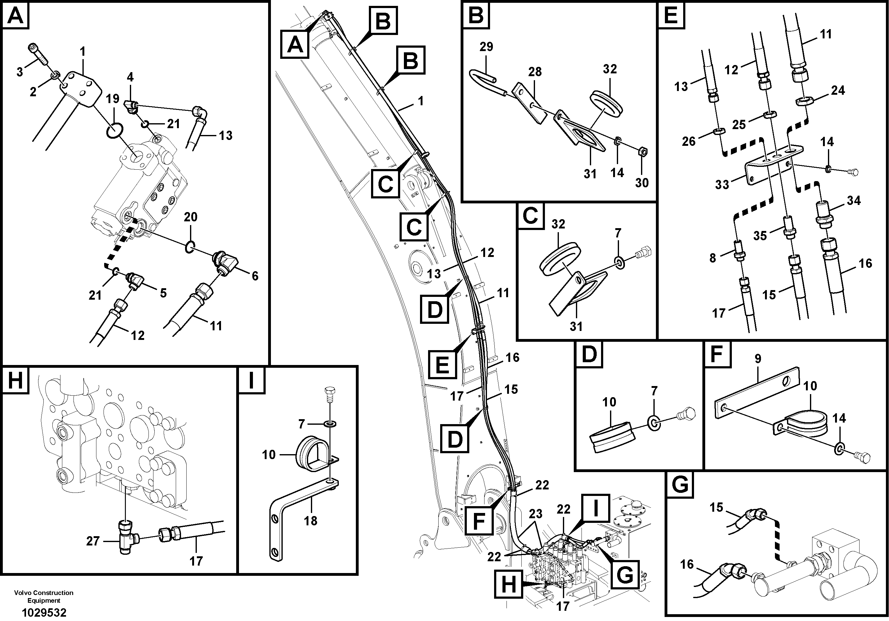 Схема запчастей Volvo EC460B - 47438 Working hydraulic, dipper arm rupture EC460B PRIME S/N 15001-/85001-
