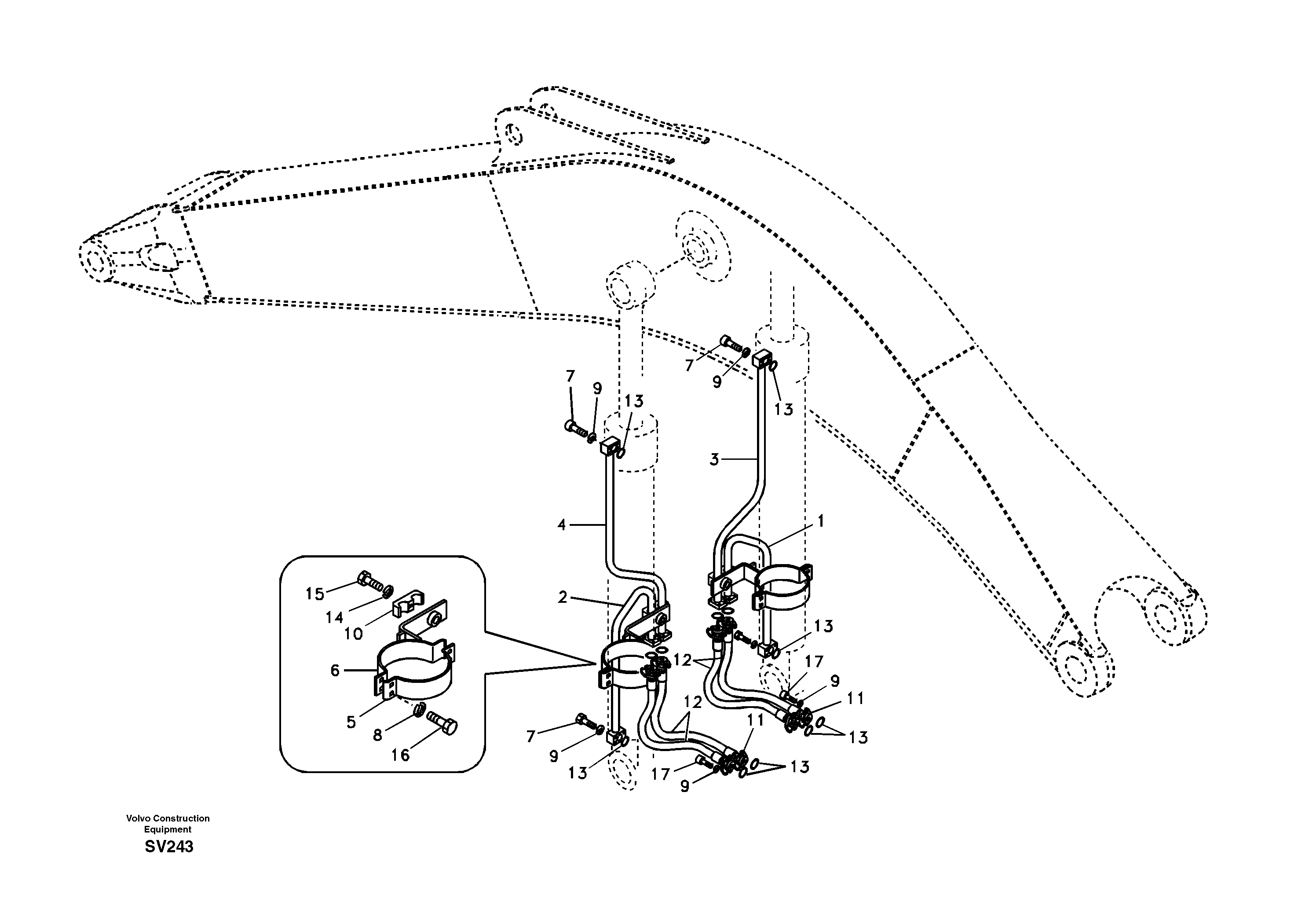 Схема запчастей Volvo EC460B - 42998 Working hydraulic, boom cylinder EC460B