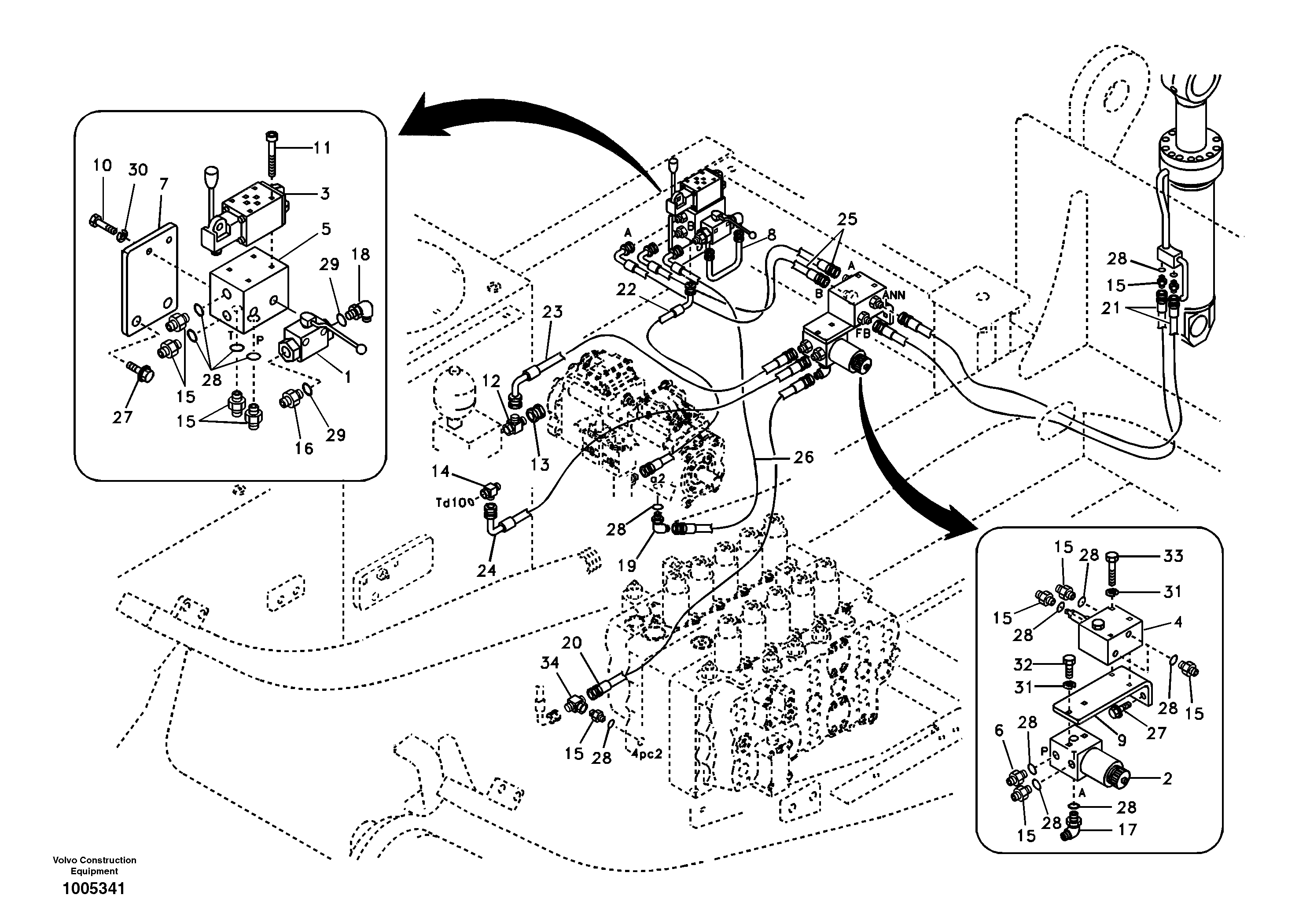 Схема запчастей Volvo EC460B - 98574 Working hydraulics, Removal Counterweight EC460B