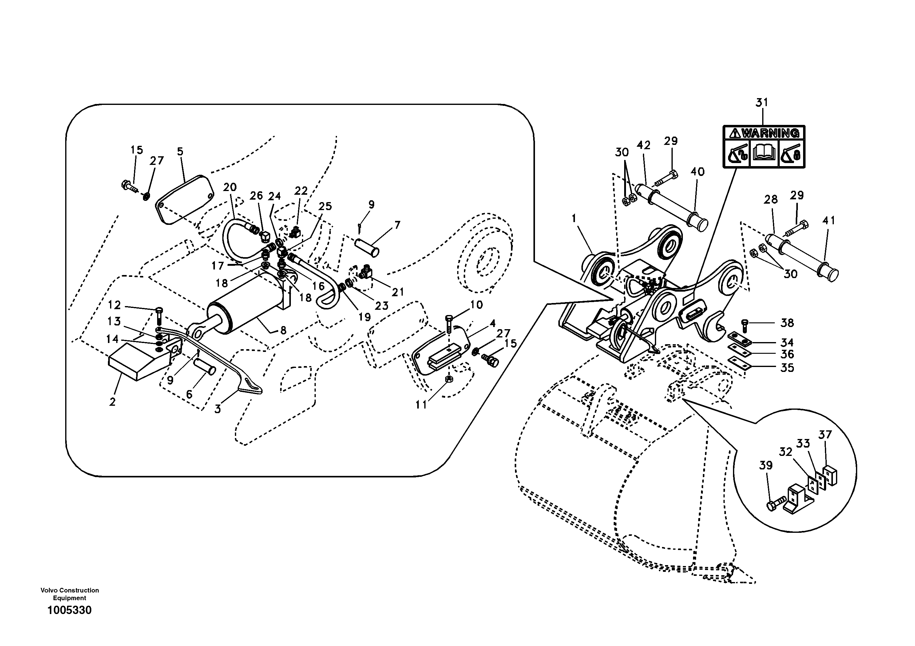 Схема запчастей Volvo EC460B - 102046 Attachment bracket, quickfit EC460B