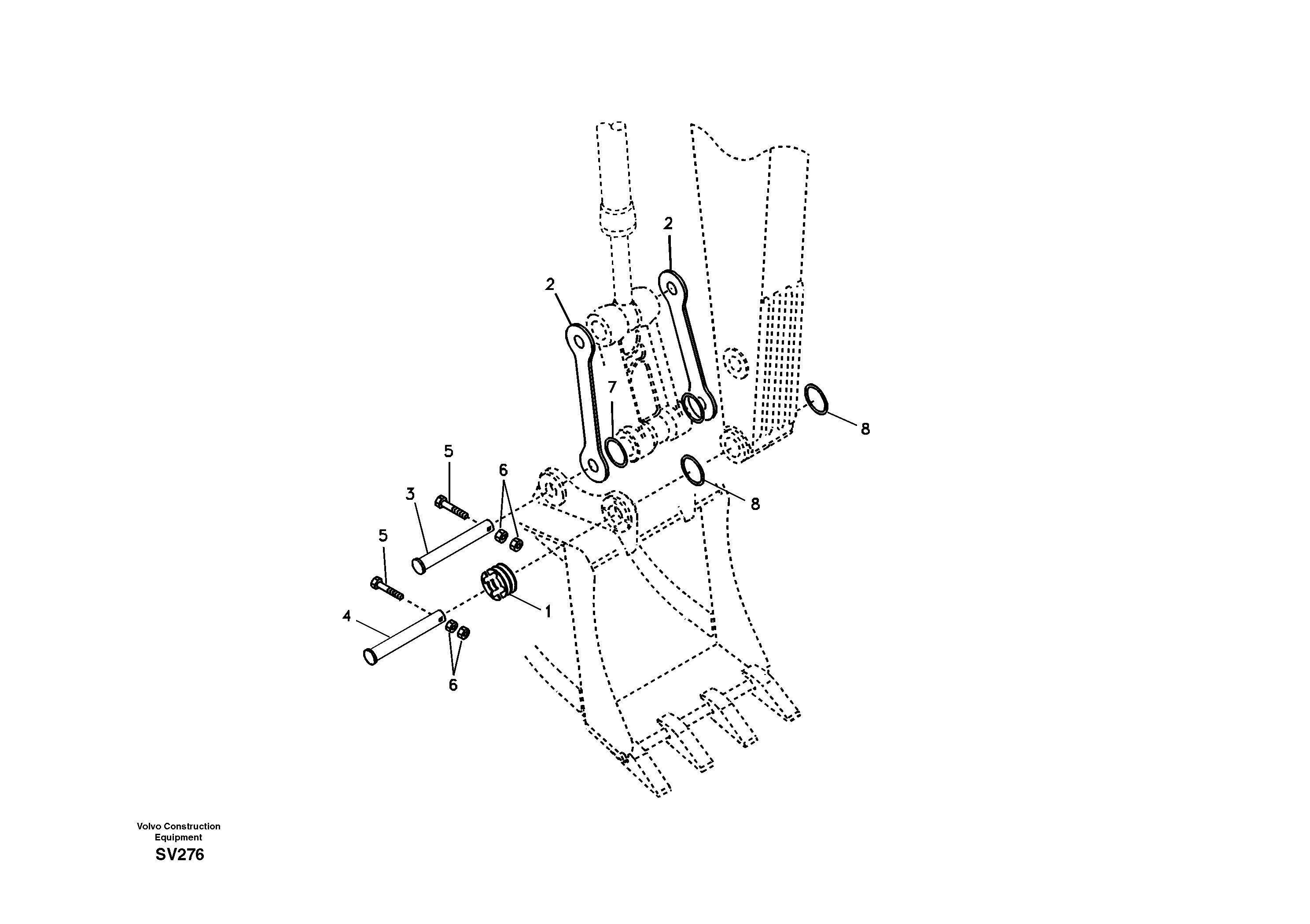 Схема запчастей Volvo EC460B - 44801 Linkage for no bucket EC460B