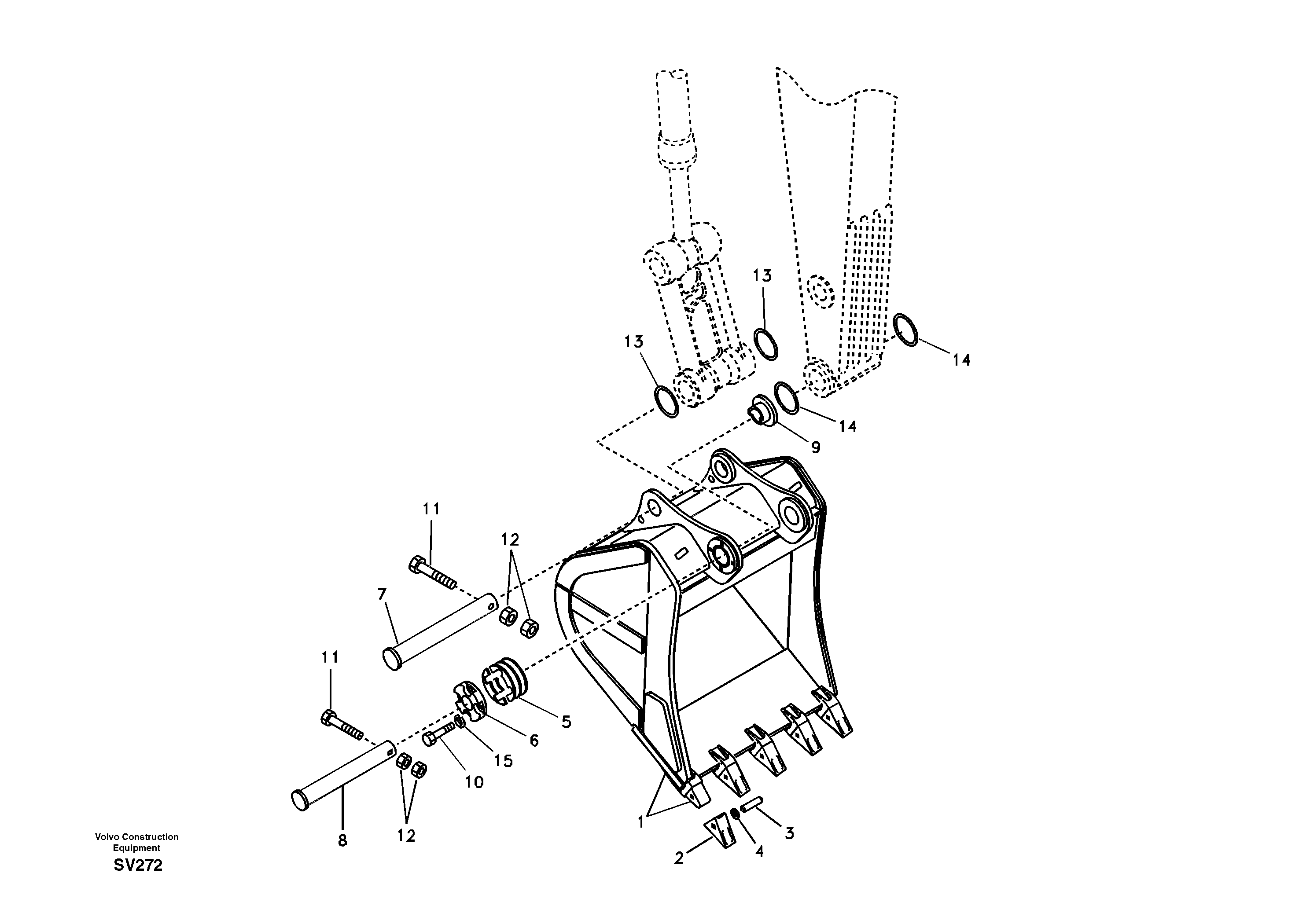 Схема запчастей Volvo EC460B - 80542 Ковш EC460B